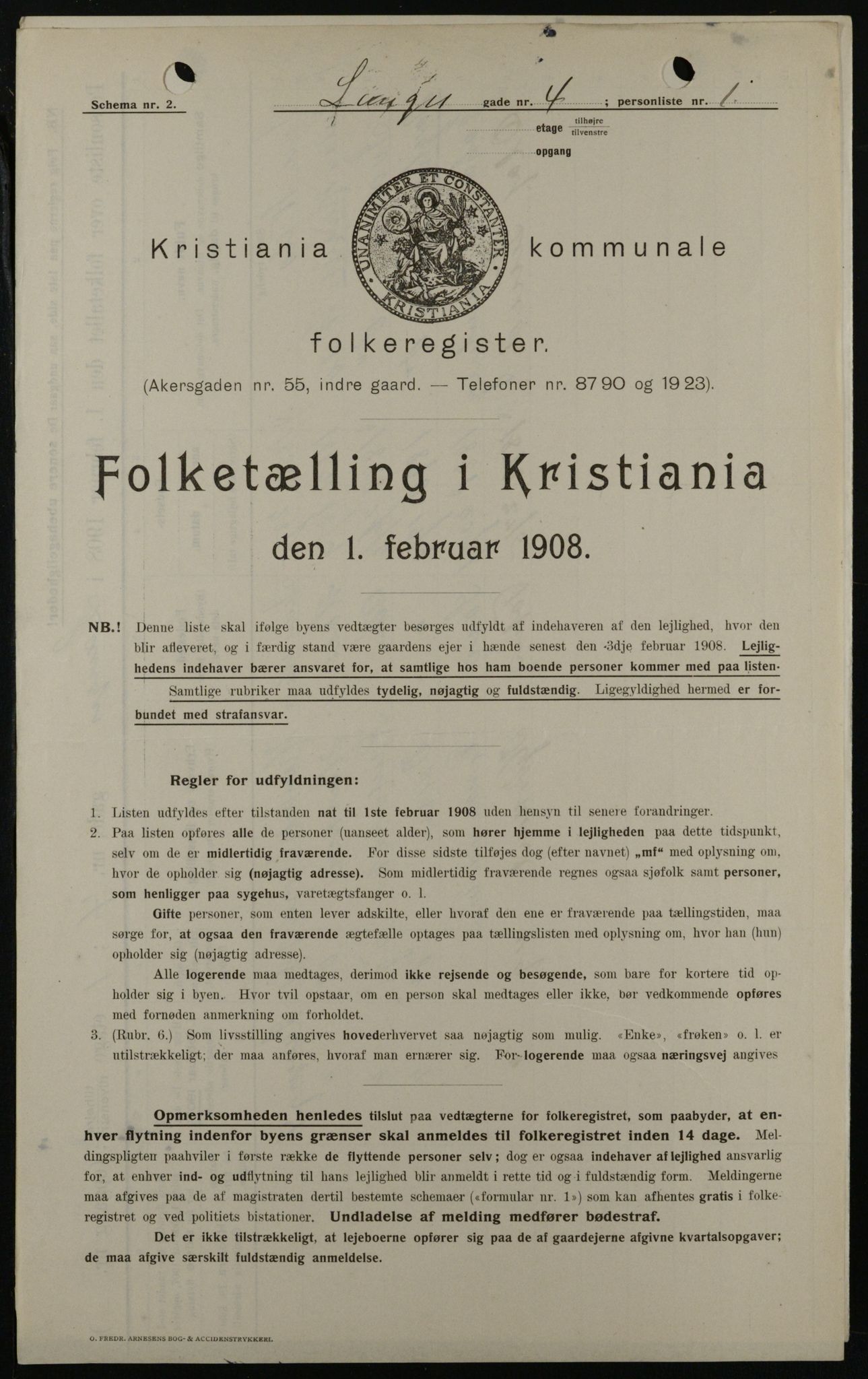 OBA, Municipal Census 1908 for Kristiania, 1908, p. 50534