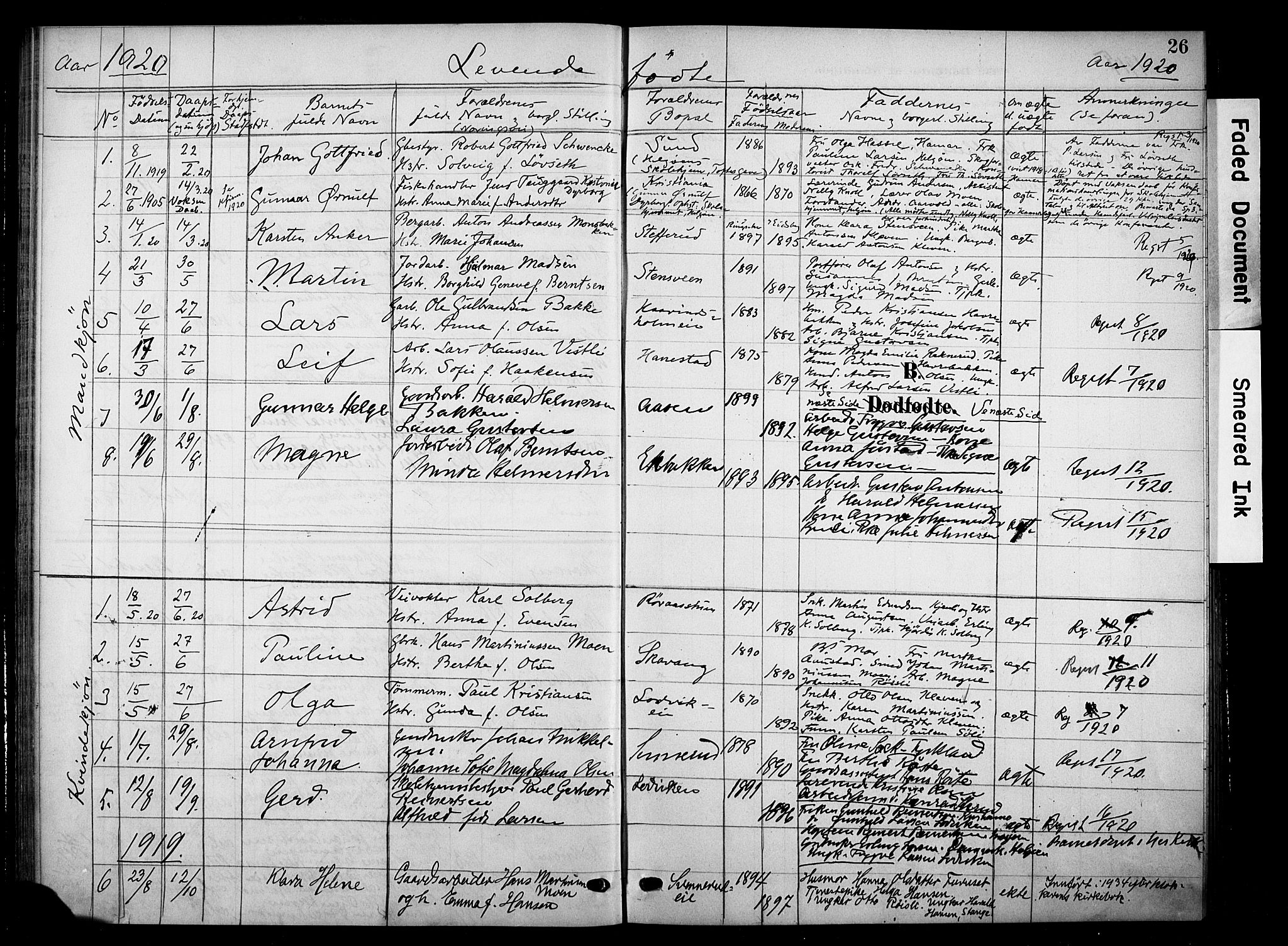 Nes prestekontor, Hedmark, AV/SAH-PREST-020/K/Ka/L0012: Parish register (official) no. 12, 1906-1920, p. 26