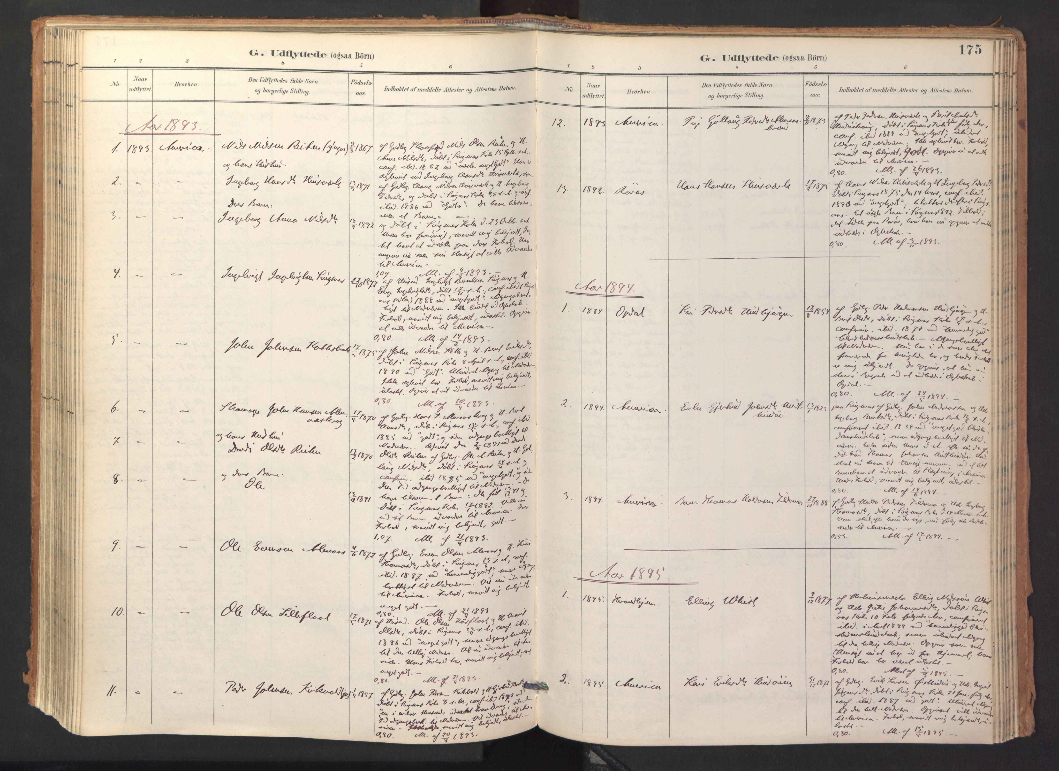 Ministerialprotokoller, klokkerbøker og fødselsregistre - Sør-Trøndelag, AV/SAT-A-1456/688/L1025: Parish register (official) no. 688A02, 1891-1909, p. 175