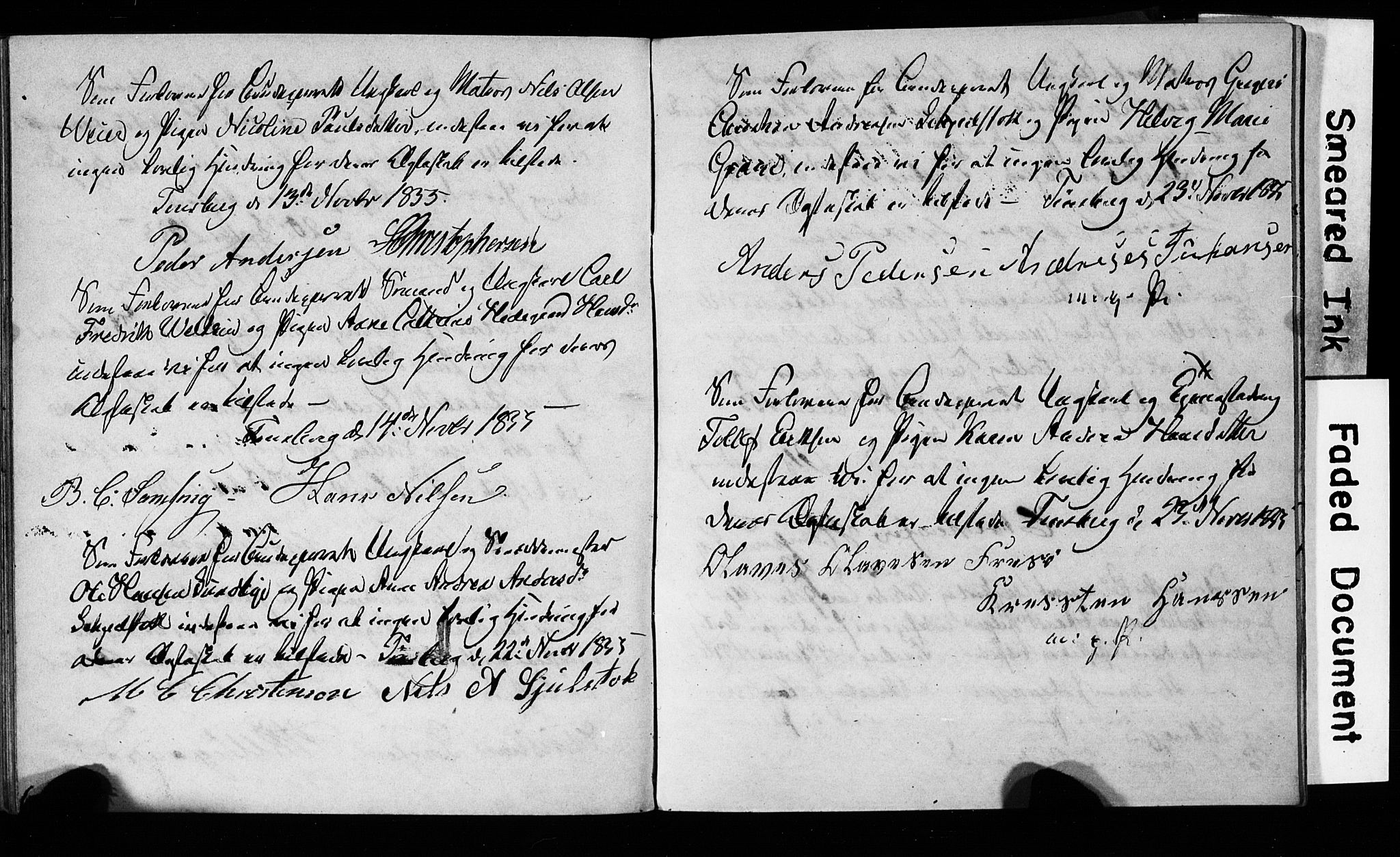 Tønsberg kirkebøker, AV/SAKO-A-330/H/Ha/L0001: Banns register no. 1, 1849-1856