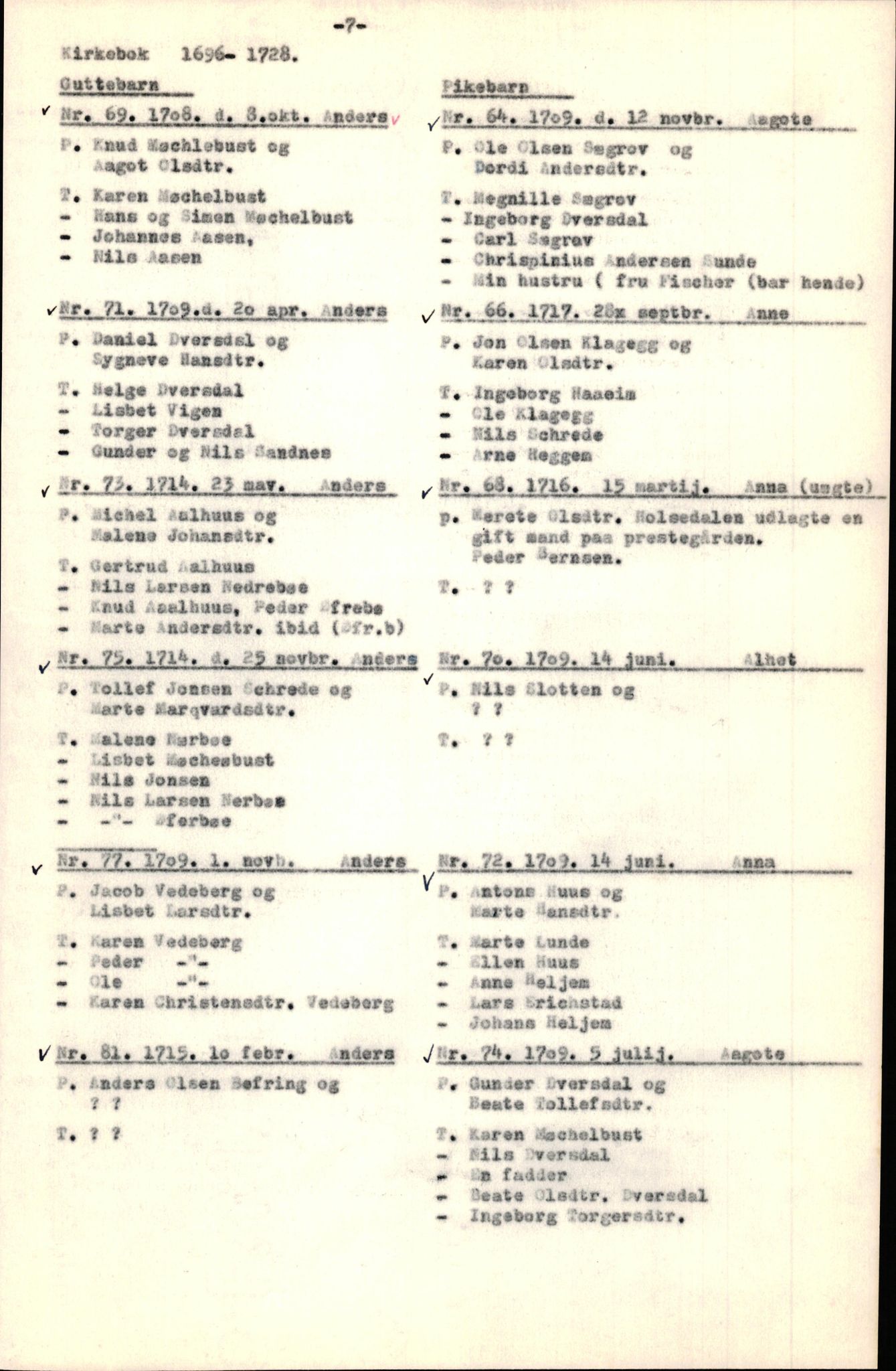 Samling av fulltekstavskrifter, SAB/FULLTEKST/B/14/0005: Jølster sokneprestembete, ministerialbok nr. A 1, 1696-1728, p. 8