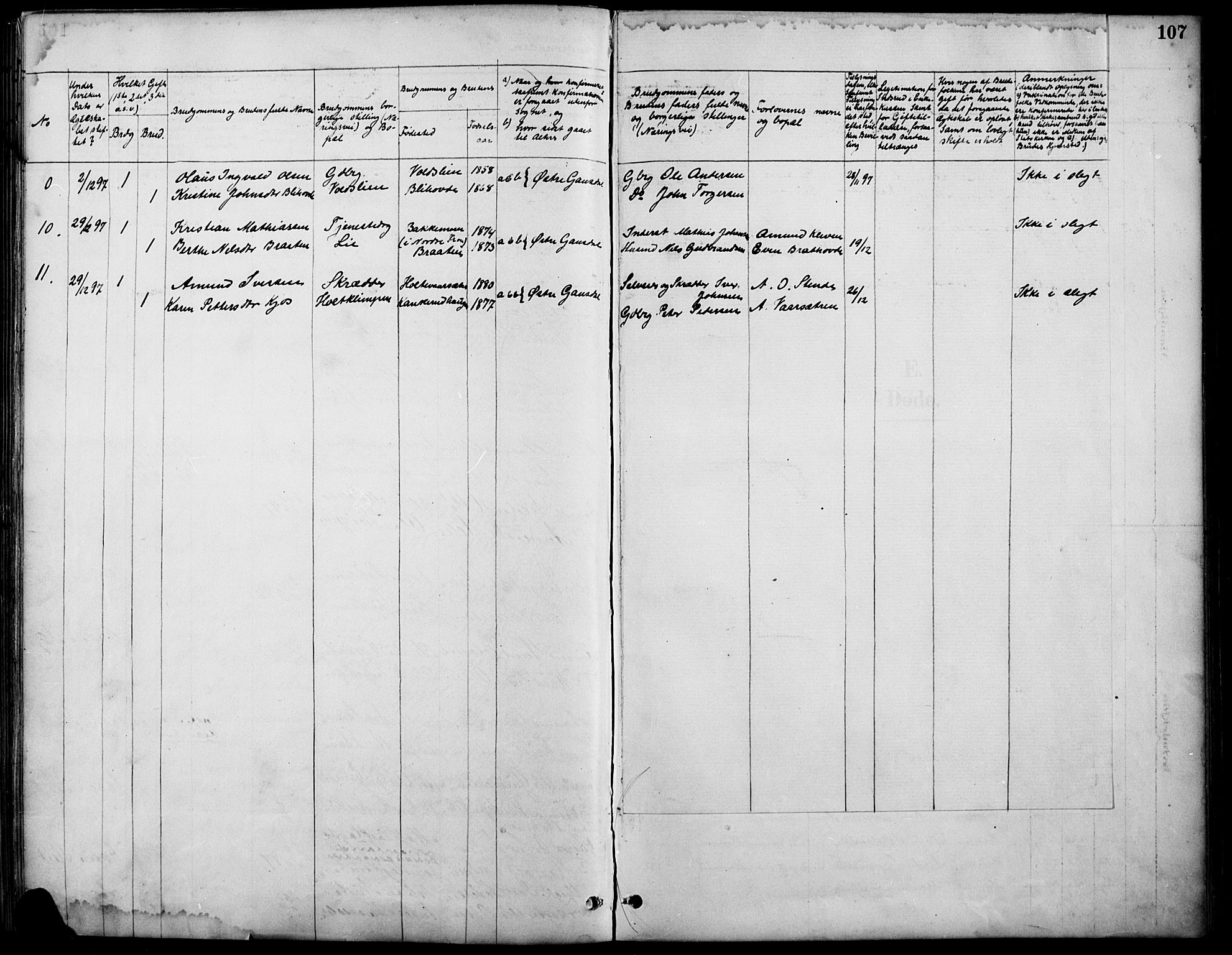 Østre Gausdal prestekontor, SAH/PREST-092/H/Ha/Haa/L0002: Parish register (official) no. 2, 1887-1897, p. 107