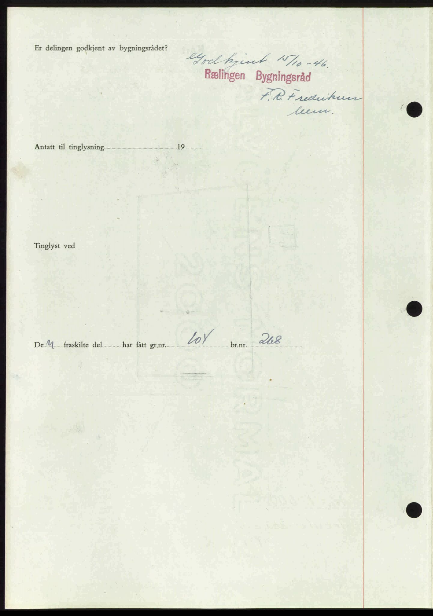 Nedre Romerike sorenskriveri, AV/SAO-A-10469/G/Gb/Gbd/L0017: Mortgage book no. 17, 1946-1946, Diary no: : 4024/1946