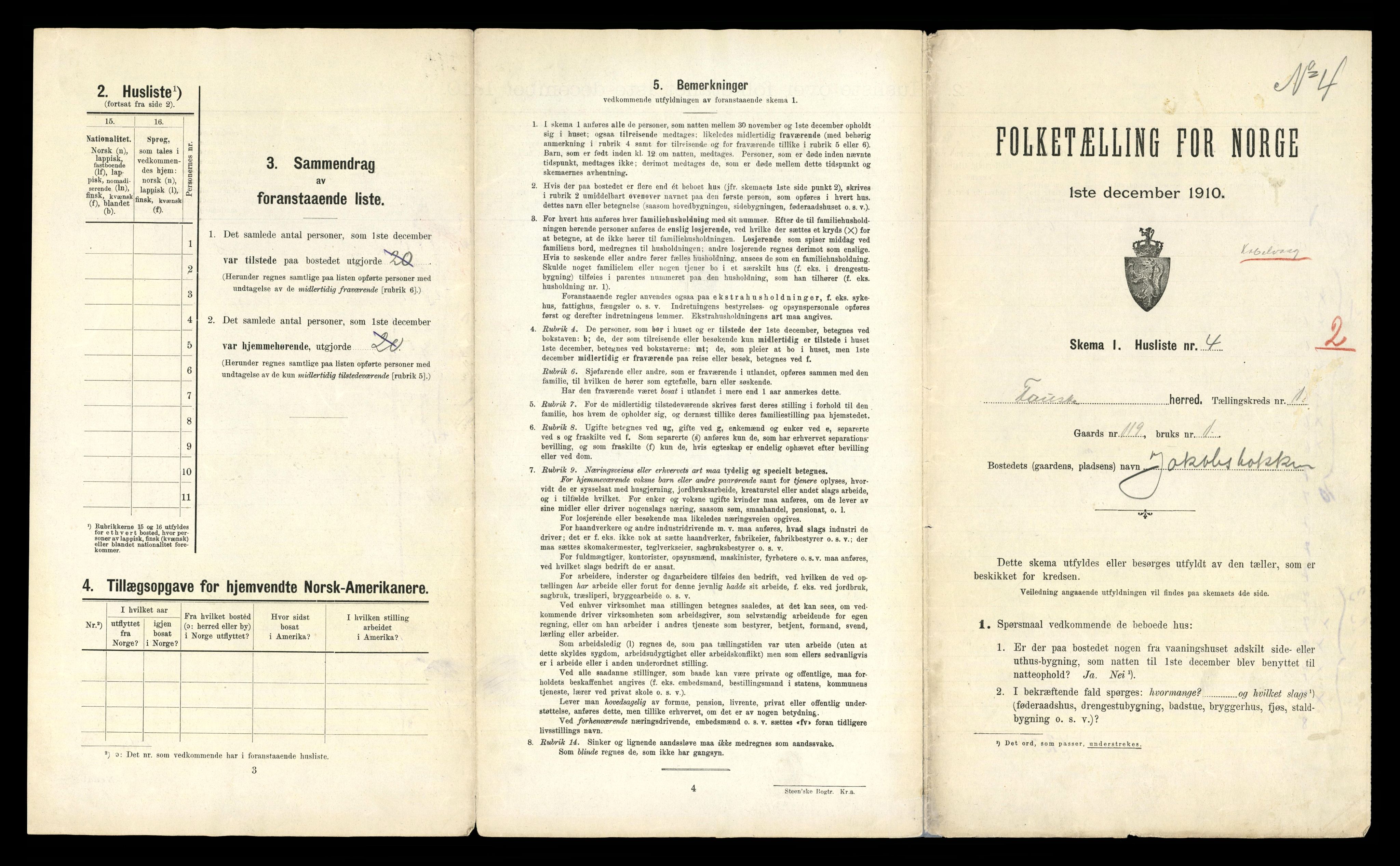 RA, 1910 census for Fauske, 1910, p. 90