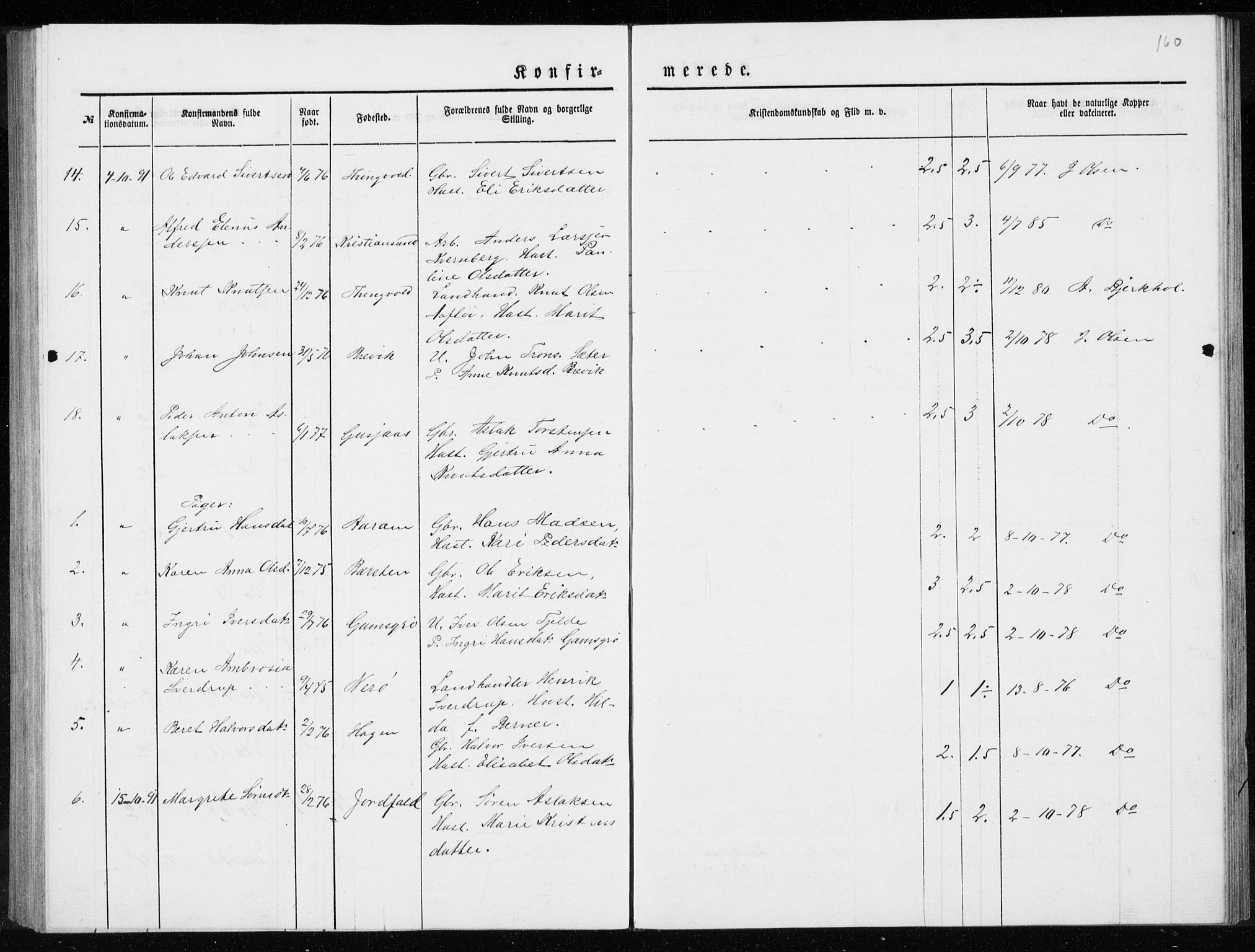 Ministerialprotokoller, klokkerbøker og fødselsregistre - Møre og Romsdal, AV/SAT-A-1454/551/L0631: Parish register (copy) no. 551C03, 1886-1894, p. 160