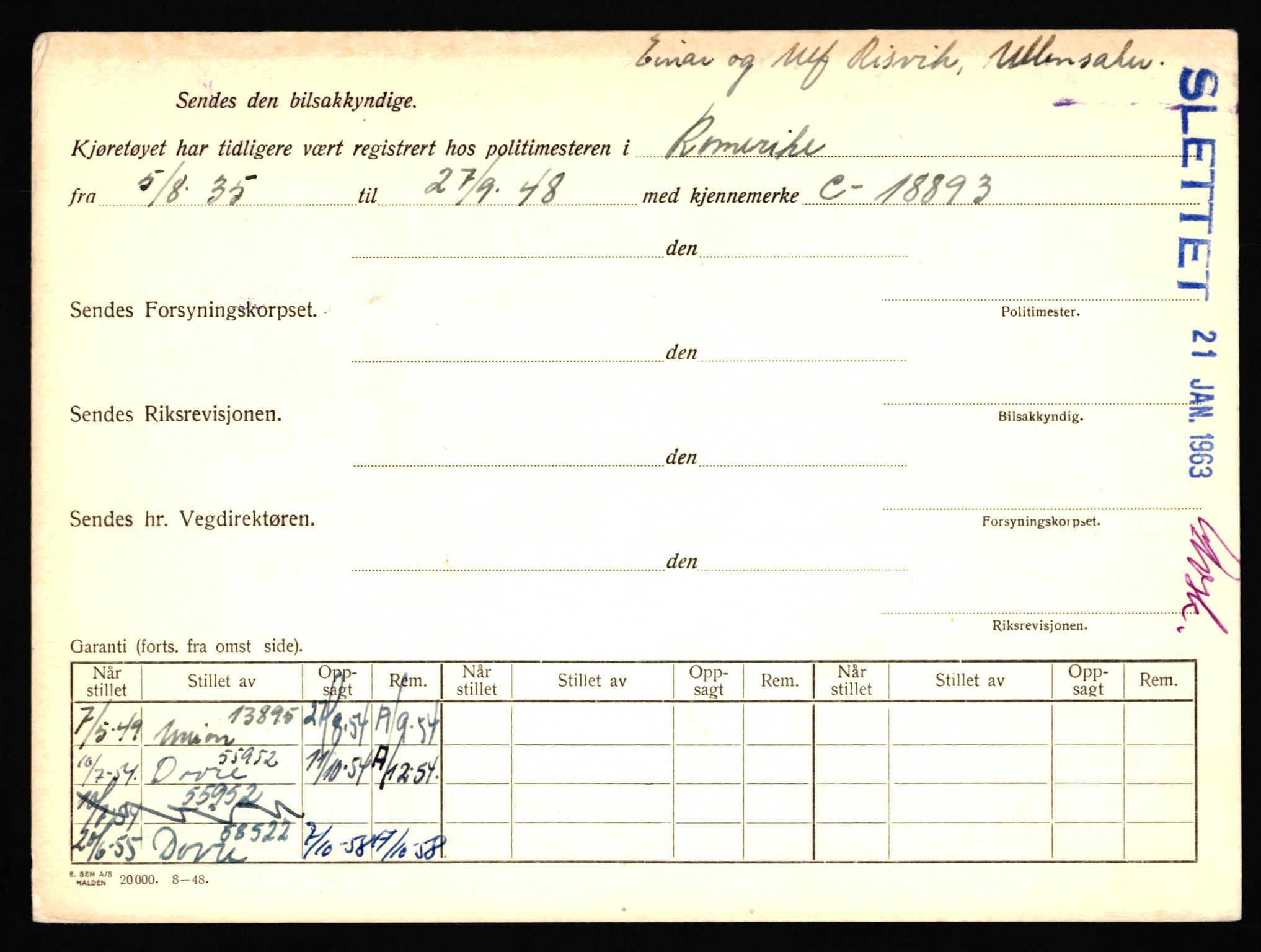 Stavanger trafikkstasjon, AV/SAST-A-101942/0/F/L0032: L-17600 - L-18149, 1930-1971, p. 598