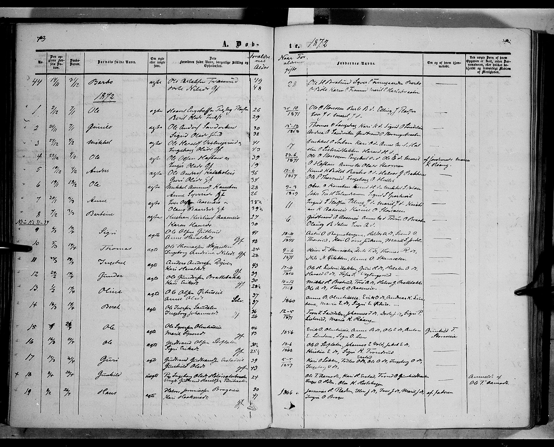 Sør-Aurdal prestekontor, SAH/PREST-128/H/Ha/Haa/L0005: Parish register (official) no. 5, 1849-1876, p. 73
