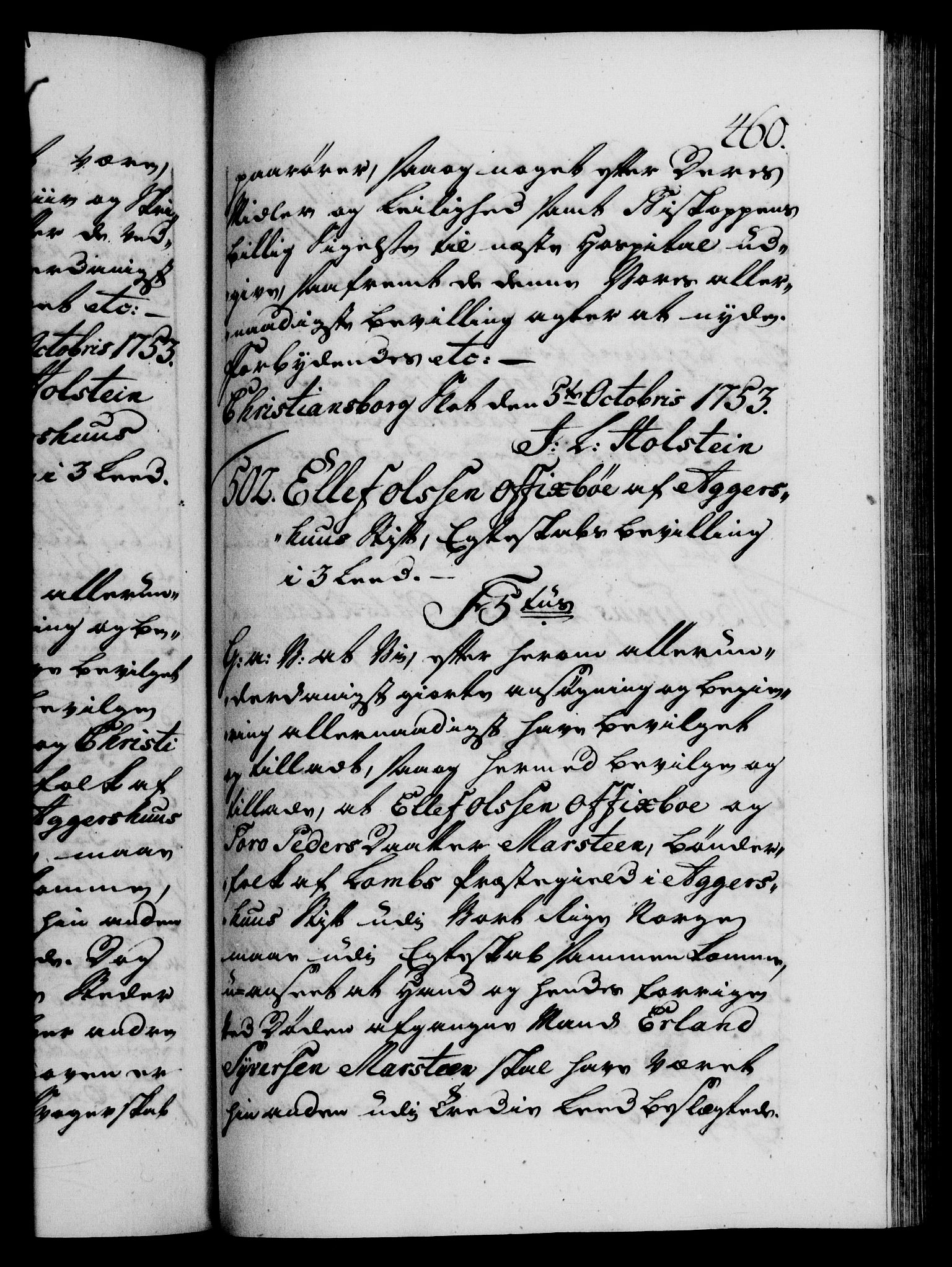 Danske Kanselli 1572-1799, AV/RA-EA-3023/F/Fc/Fca/Fcaa/L0038: Norske registre, 1753-1754, p. 460a