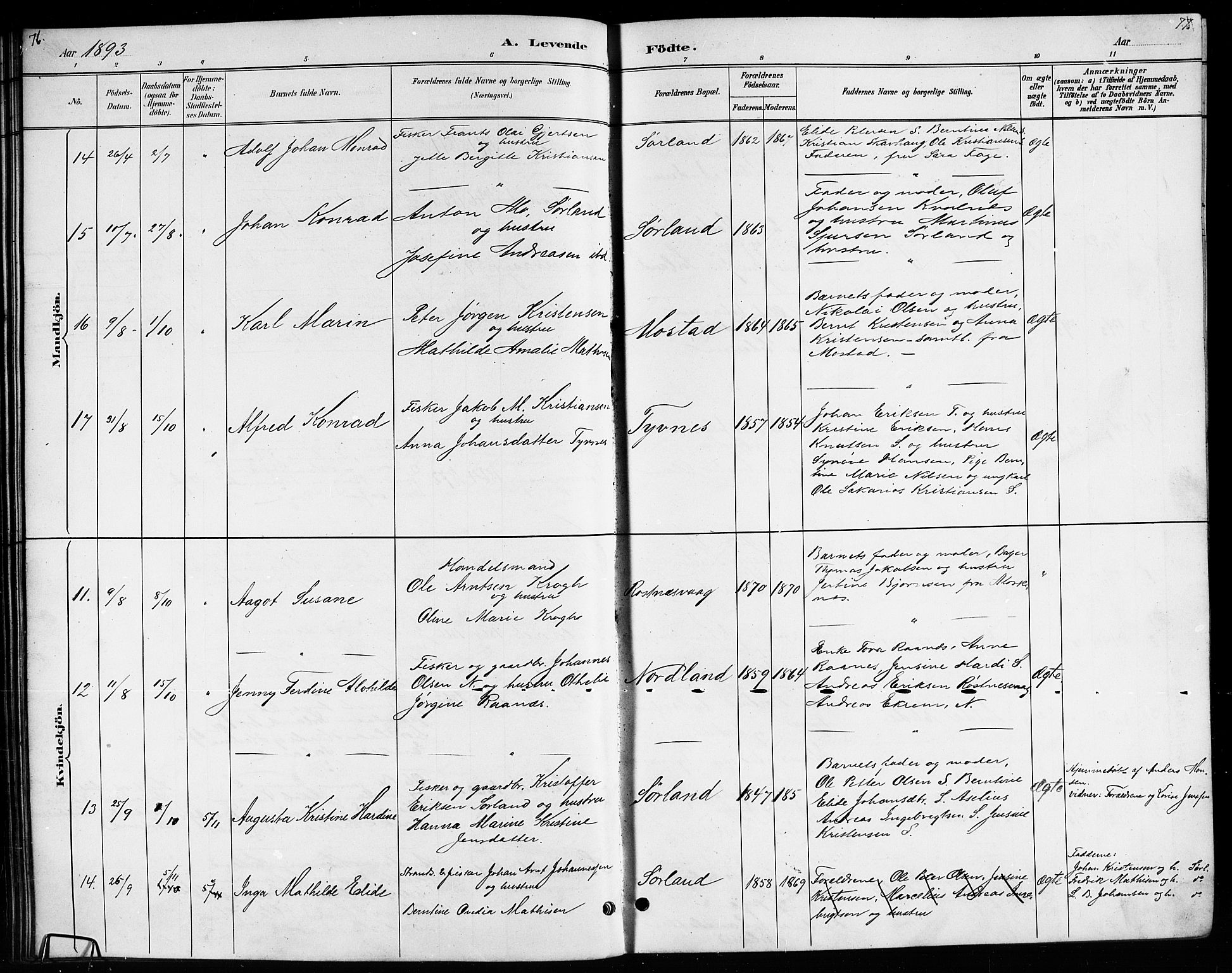 Ministerialprotokoller, klokkerbøker og fødselsregistre - Nordland, AV/SAT-A-1459/807/L0123: Parish register (copy) no. 807C01, 1884-1910, p. 76-77