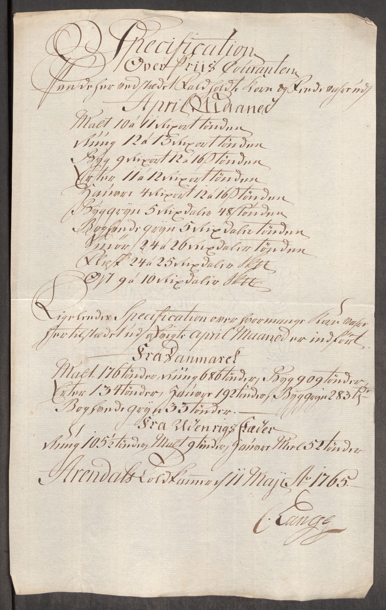 Rentekammeret inntil 1814, Realistisk ordnet avdeling, RA/EA-4070/Oe/L0008: [Ø1]: Priskuranter, 1764-1768, p. 438
