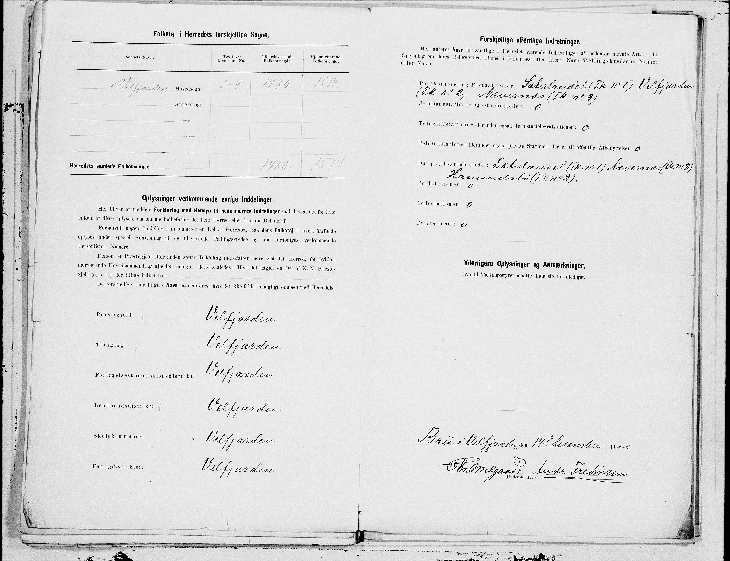 SAT, 1900 census for Velfjord, 1900, p. 11