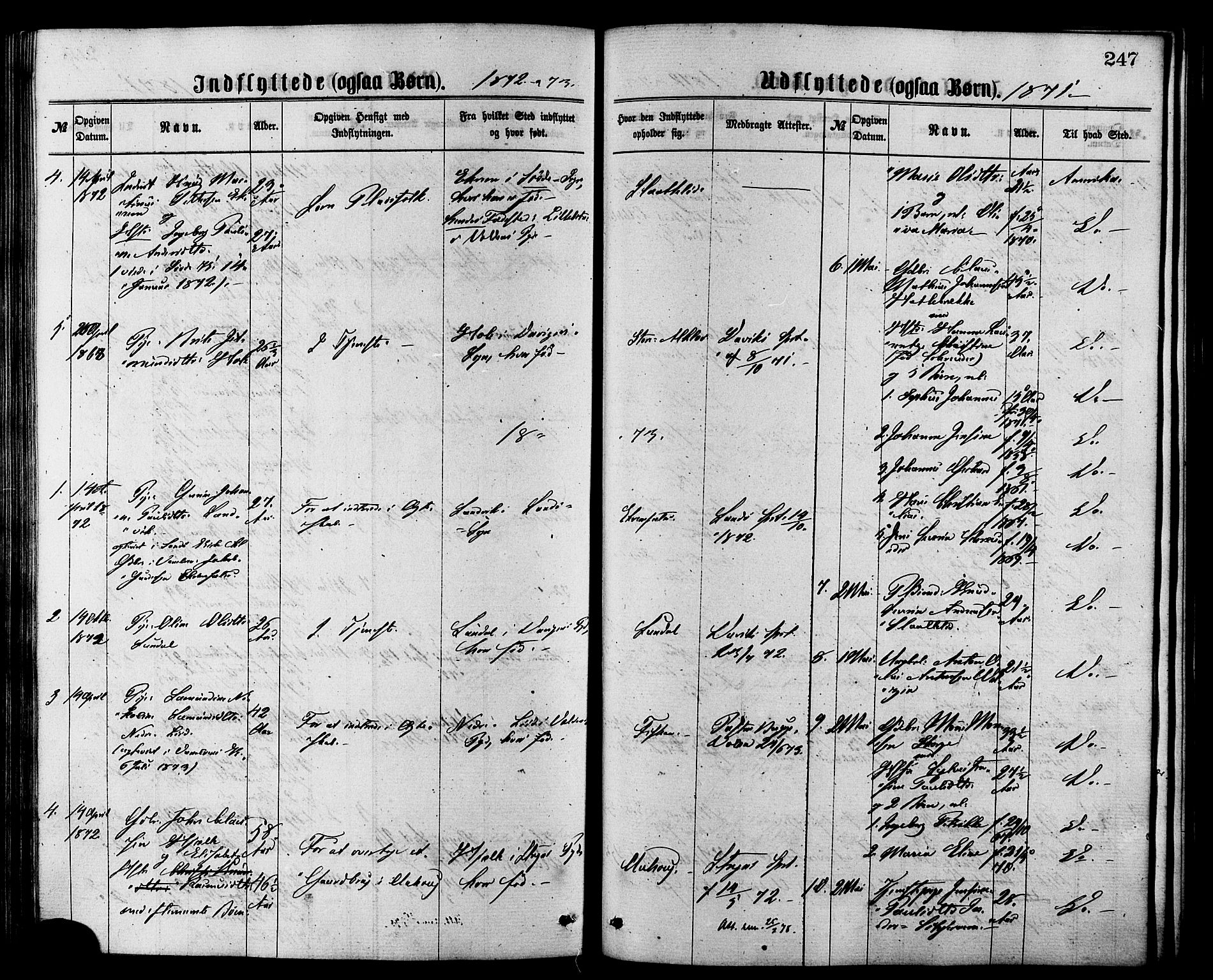 Ministerialprotokoller, klokkerbøker og fødselsregistre - Møre og Romsdal, SAT/A-1454/501/L0007: Parish register (official) no. 501A07, 1868-1884, p. 247
