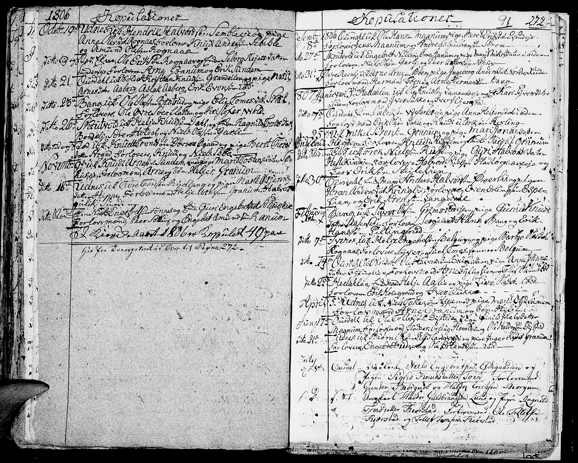 Aurdal prestekontor, AV/SAH-PREST-126/H/Ha/Haa/L0007: Parish register (official) no. 7, 1800-1808, p. 91