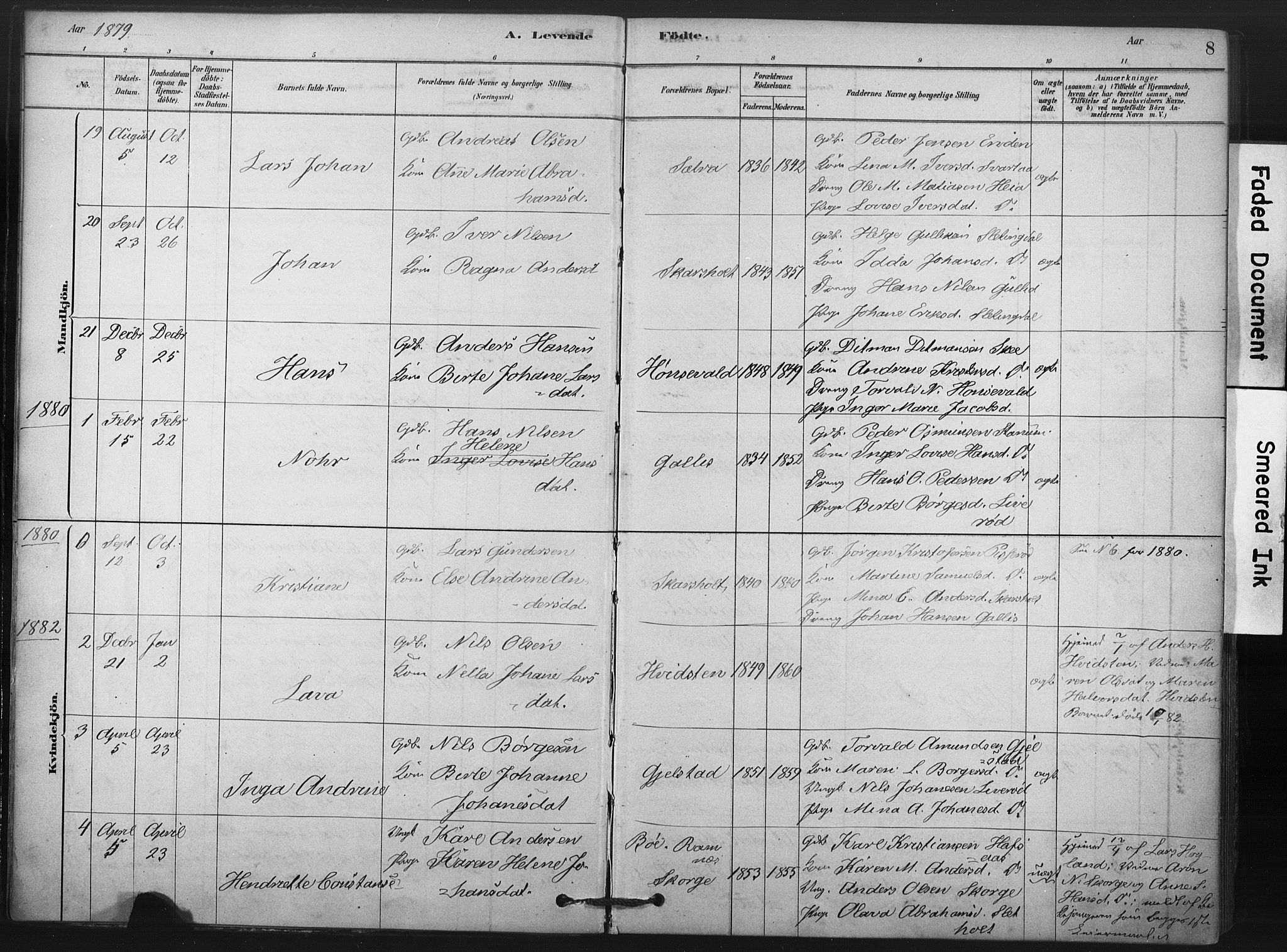 Andebu kirkebøker, AV/SAKO-A-336/F/Fa/L0008: Parish register (official) no. 8, 1878-1902, p. 8