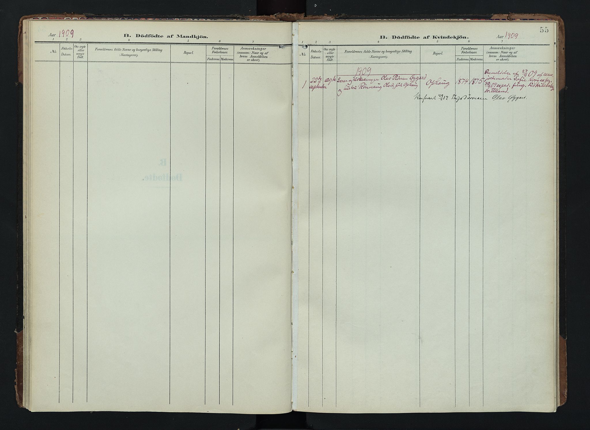 Lom prestekontor, SAH/PREST-070/K/L0012: Parish register (official) no. 12, 1904-1928, p. 55