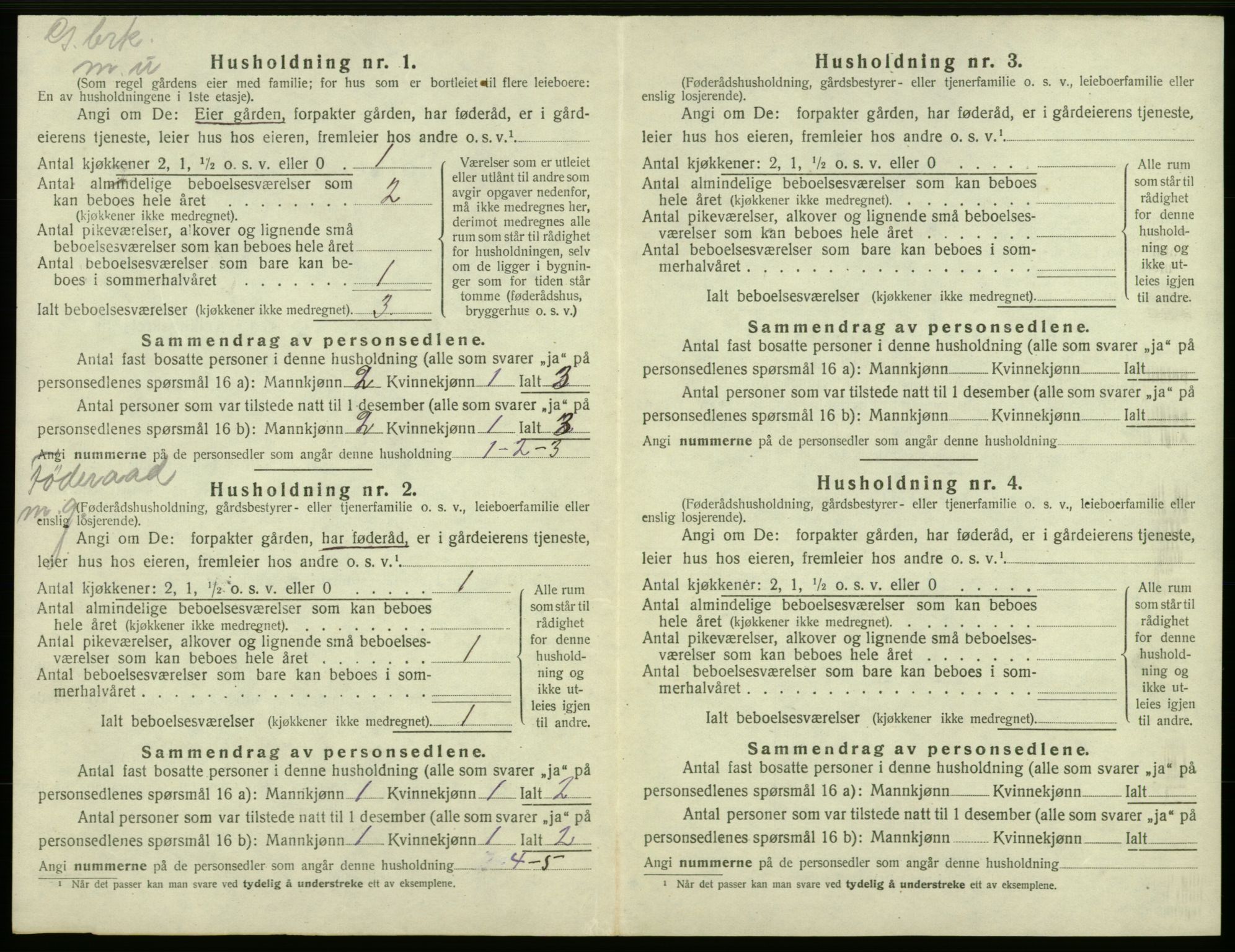 SAB, 1920 census for Bremnes, 1920, p. 56