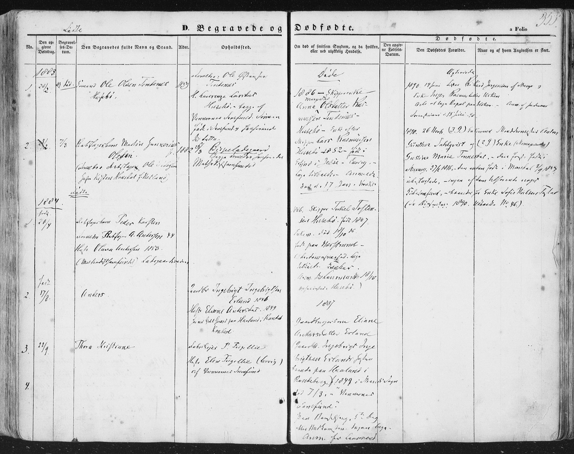 Hetland sokneprestkontor, AV/SAST-A-101826/30/30BA/L0002: Parish register (official) no. A 2, 1849-1869, p. 353