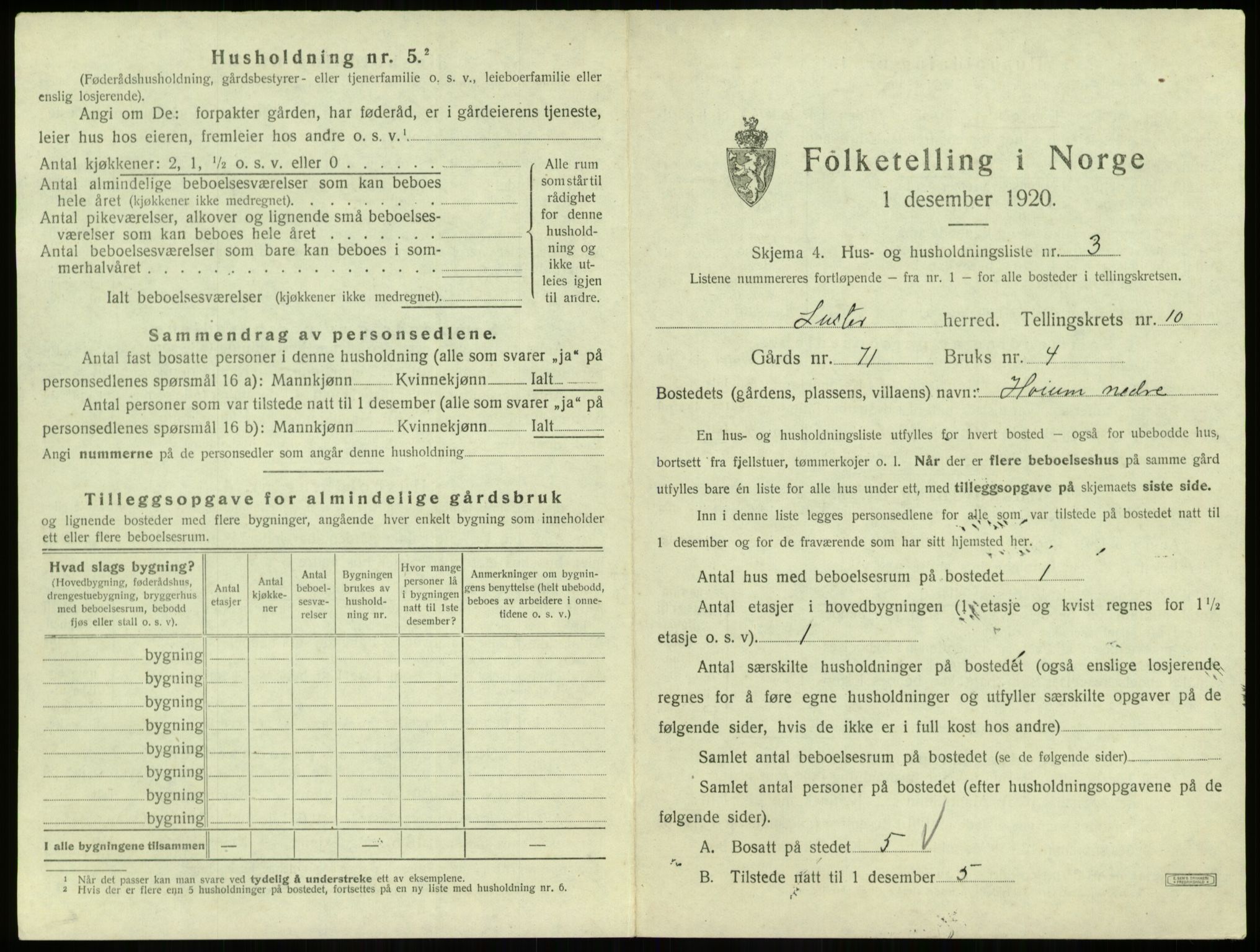 SAB, 1920 census for Luster, 1920, p. 911