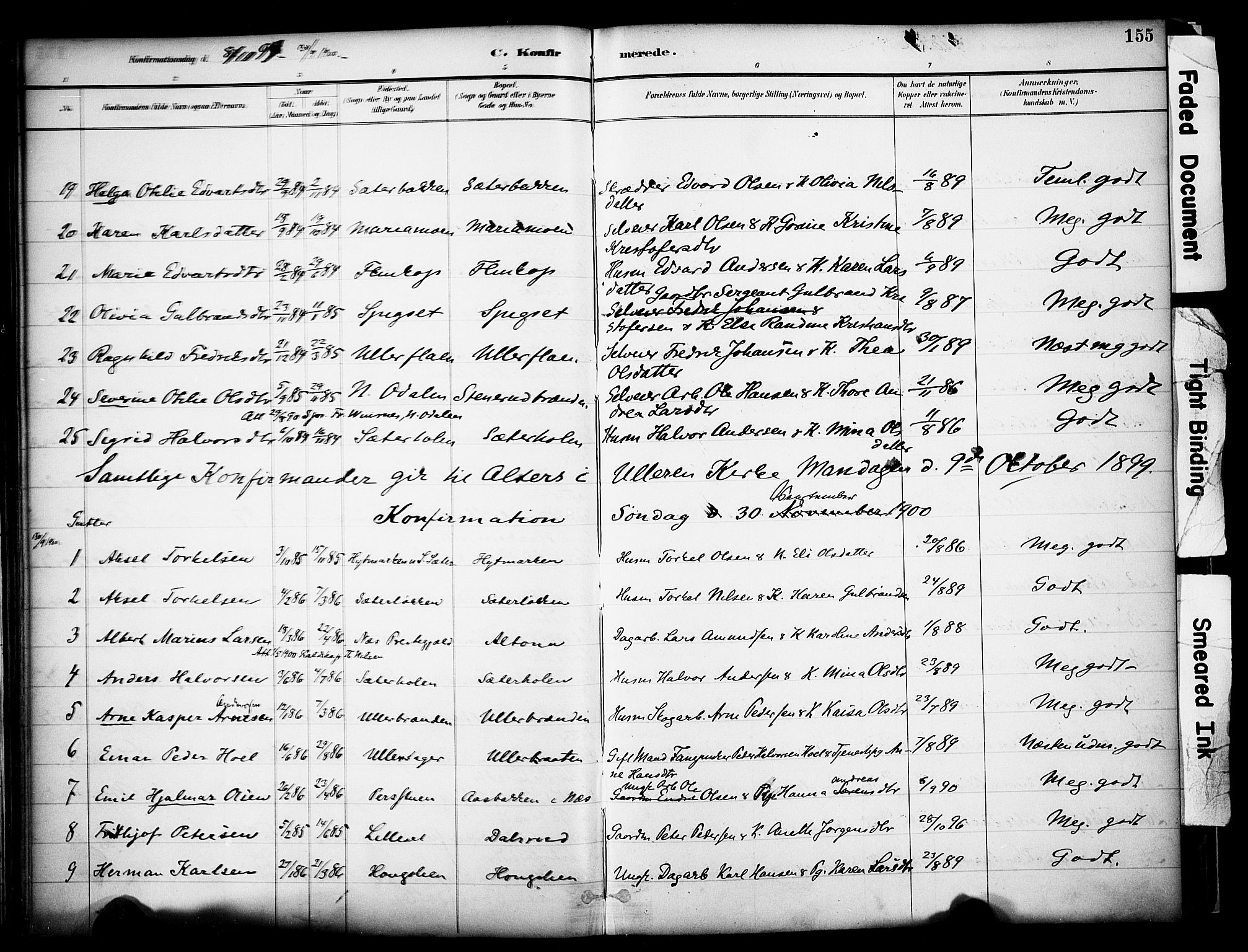 Sør-Odal prestekontor, AV/SAH-PREST-030/H/Ha/Haa/L0008: Parish register (official) no. 8, 1886-1922, p. 155