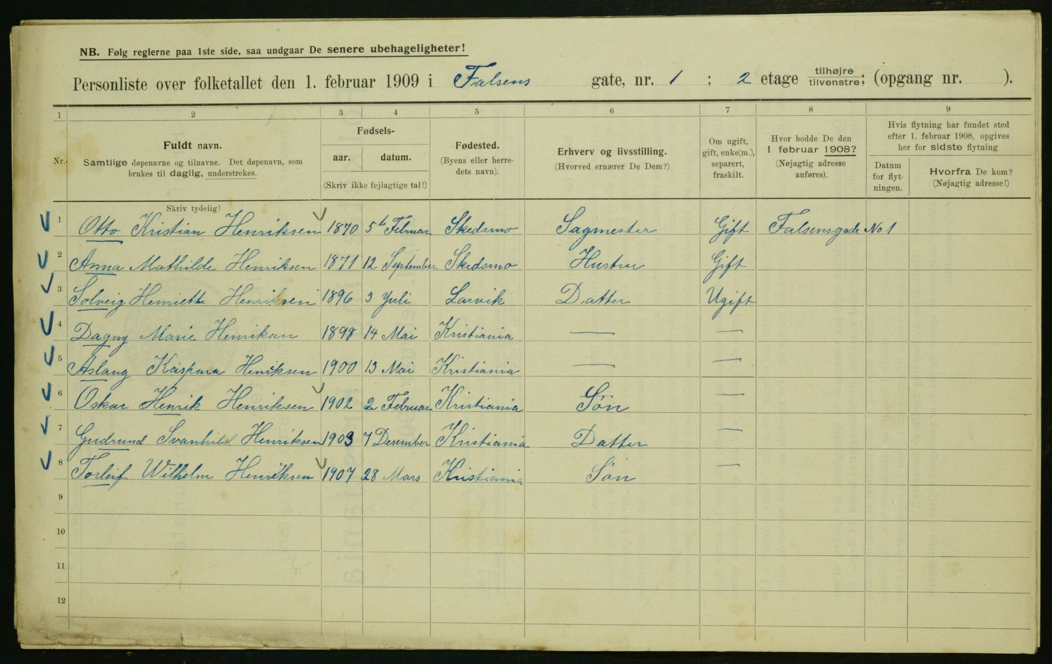 OBA, Municipal Census 1909 for Kristiania, 1909, p. 20973