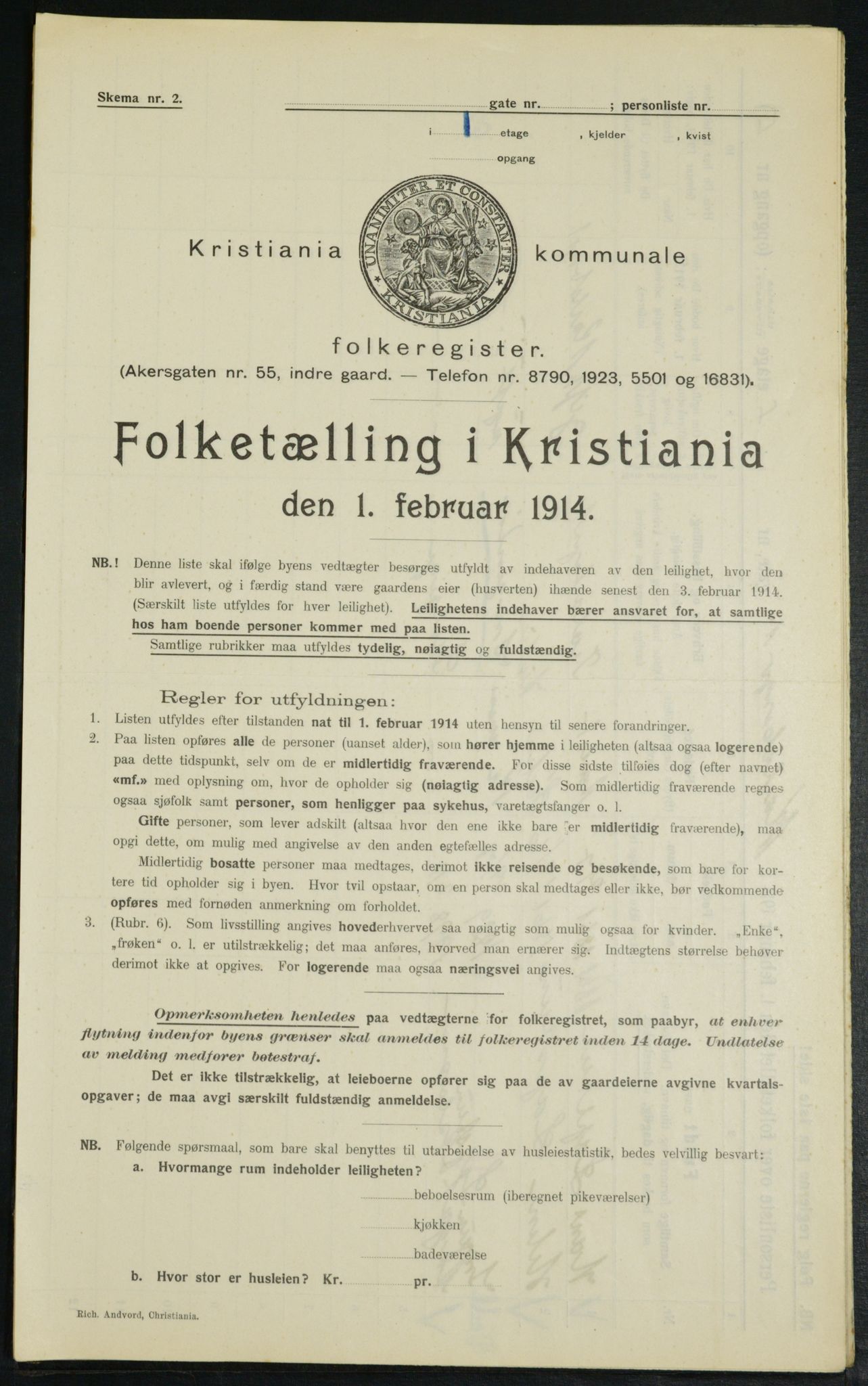 OBA, Municipal Census 1914 for Kristiania, 1914, p. 48889