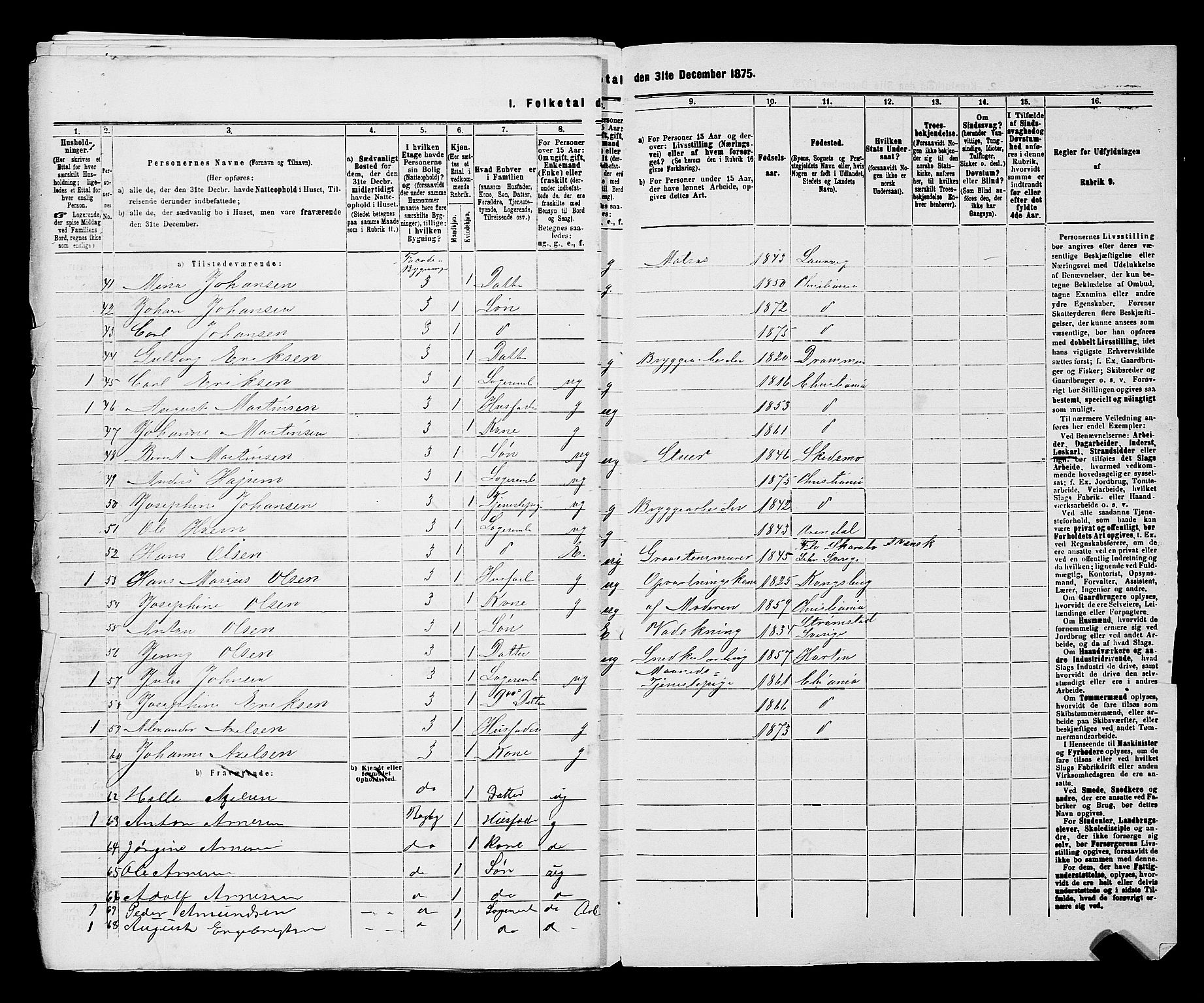 RA, 1875 census for 0301 Kristiania, 1875, p. 2280