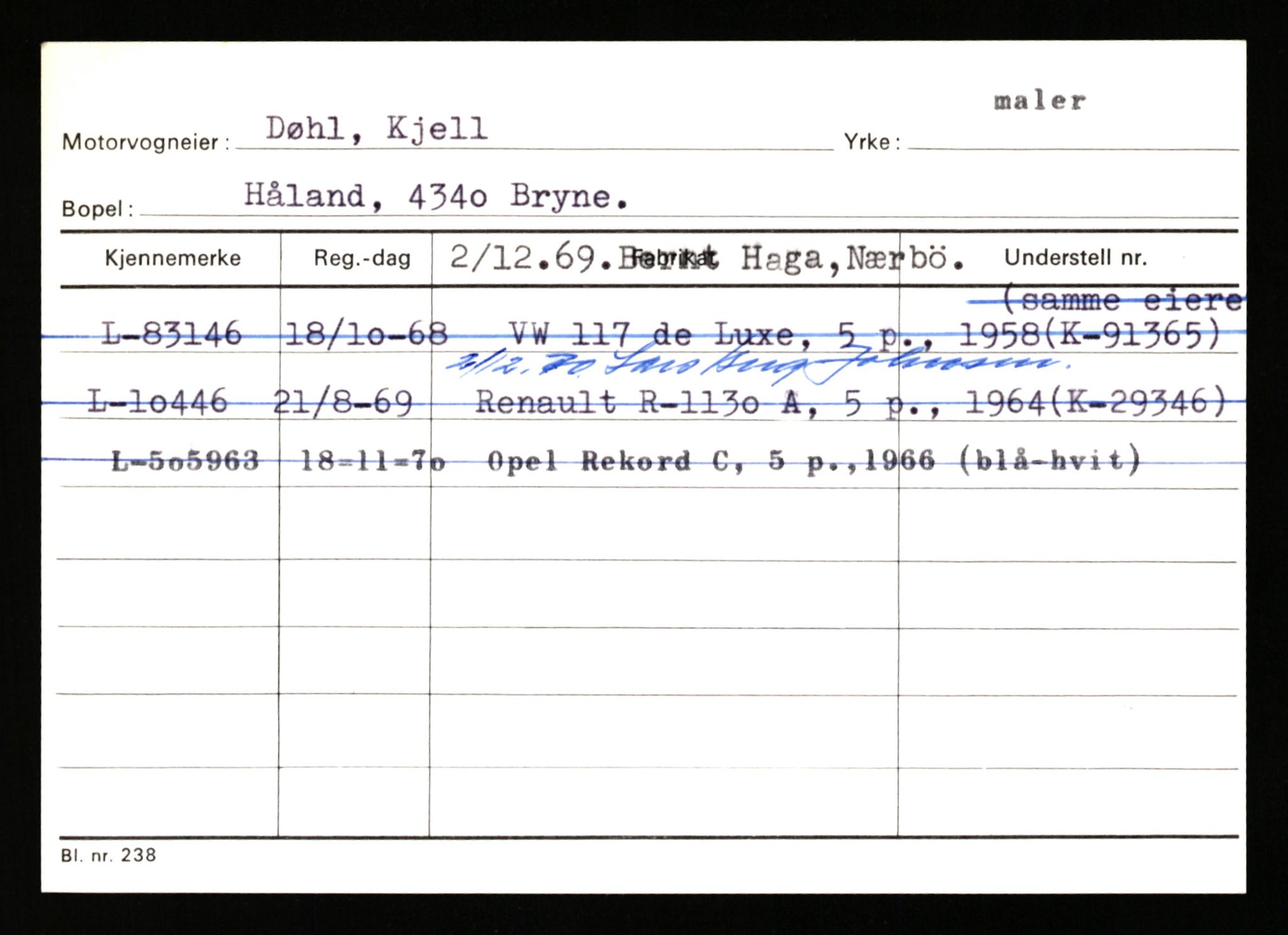 Stavanger trafikkstasjon, SAST/A-101942/0/H/L0006: Dalva - Egersund, 1930-1971, p. 1319