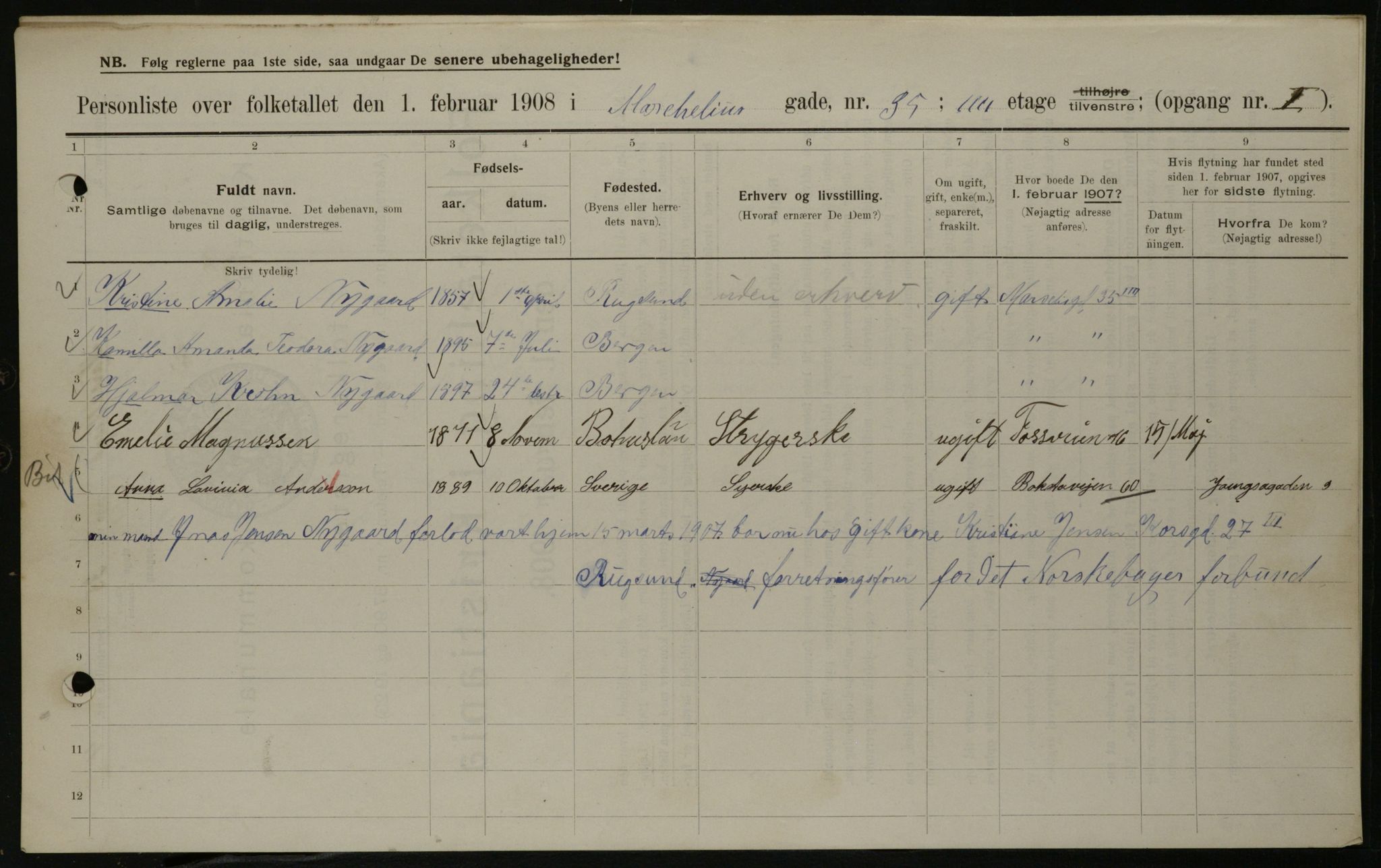 OBA, Municipal Census 1908 for Kristiania, 1908, p. 57996