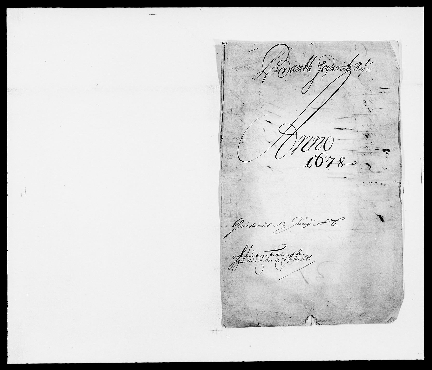 Rentekammeret inntil 1814, Reviderte regnskaper, Fogderegnskap, RA/EA-4092/R34/L2044: Fogderegnskap Bamble, 1678-1679, p. 1