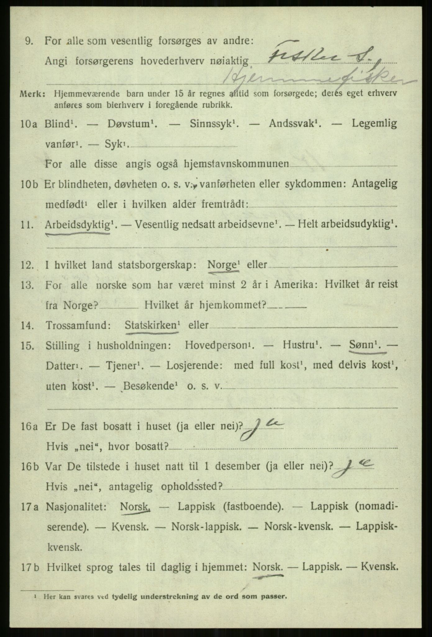 SATØ, 1920 census for Karlsøy, 1920, p. 2050
