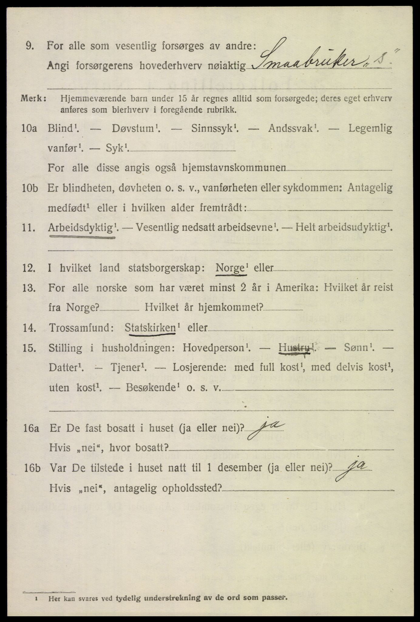 SAH, 1920 census for Vågå, 1920, p. 5983