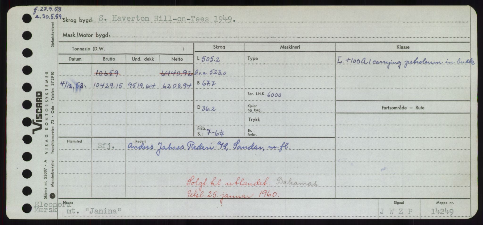 Sjøfartsdirektoratet med forløpere, Skipsmålingen, AV/RA-S-1627/H/Hd/L0019: Fartøy, J, p. 151