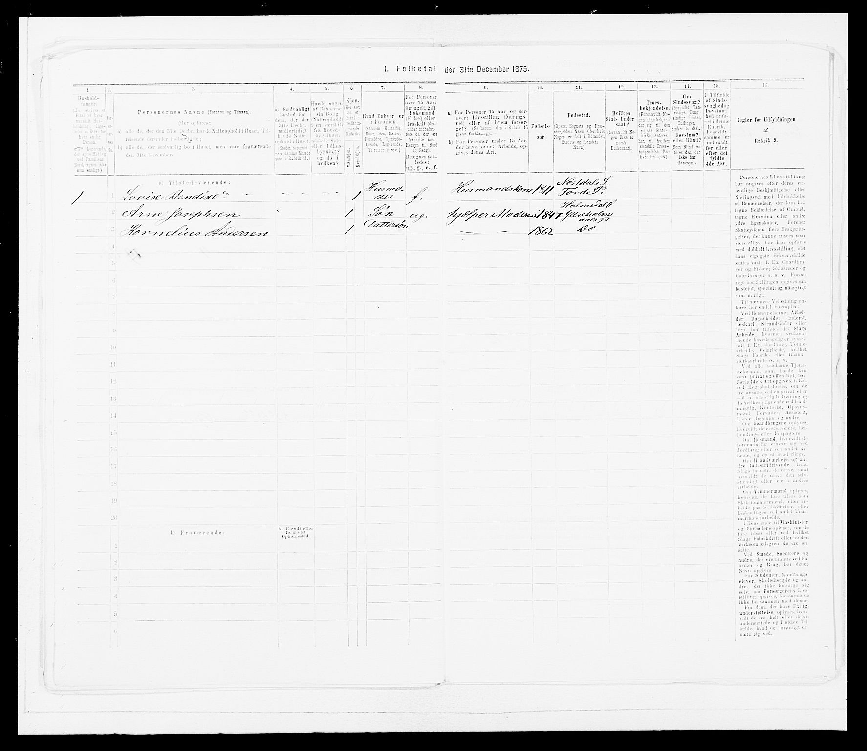 SAB, 1875 census for 1429P Ytre Holmedal, 1875, p. 329