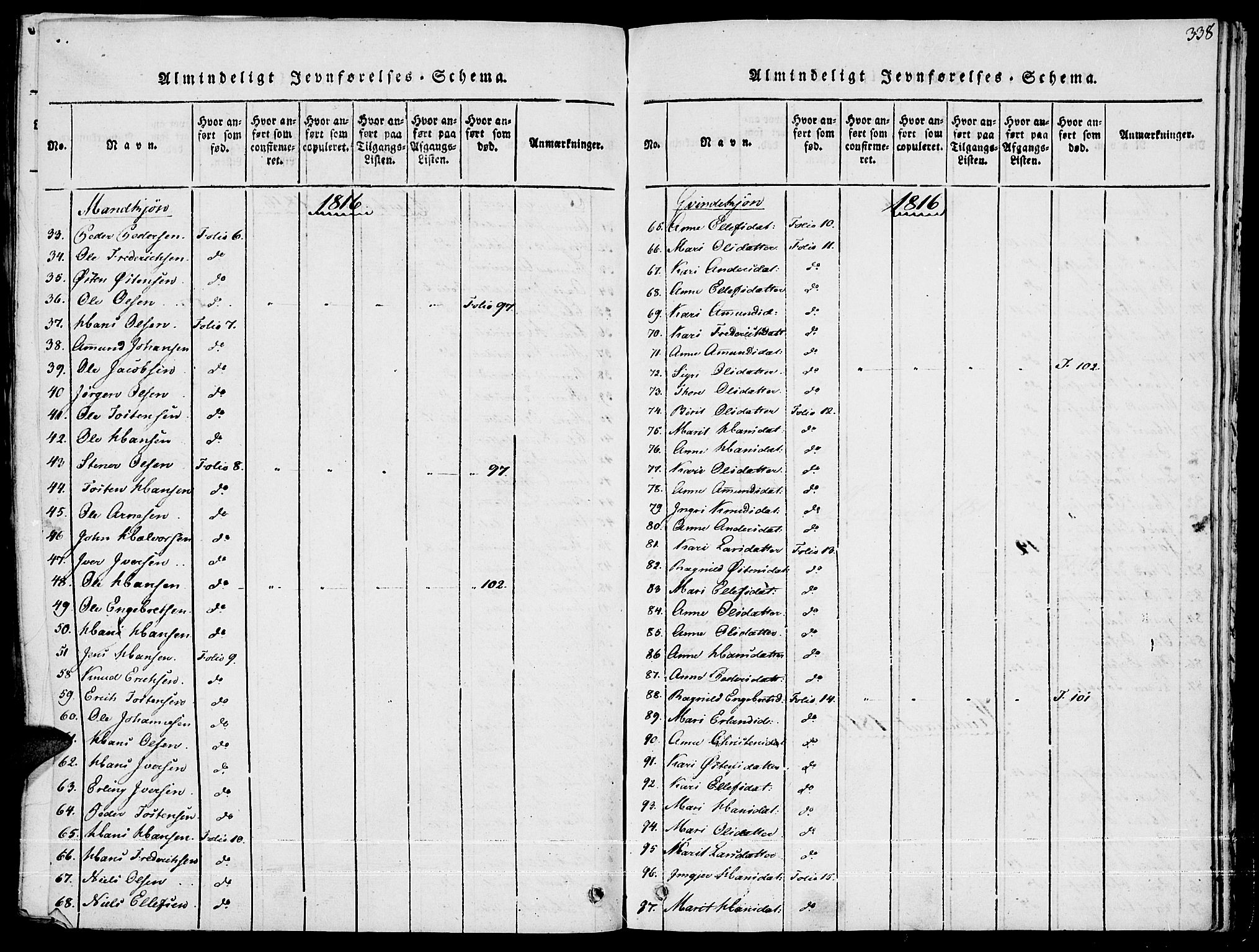 Fron prestekontor, SAH/PREST-078/H/Ha/Haa/L0002: Parish register (official) no. 2, 1816-1827, p. 338