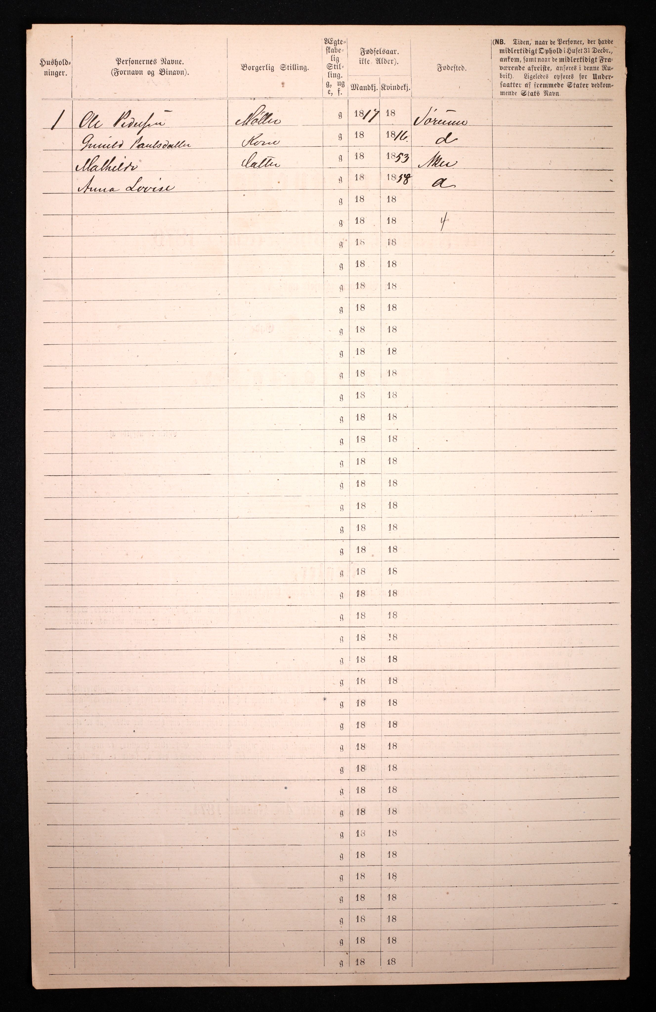 RA, 1870 census for 0301 Kristiania, 1870, p. 3298