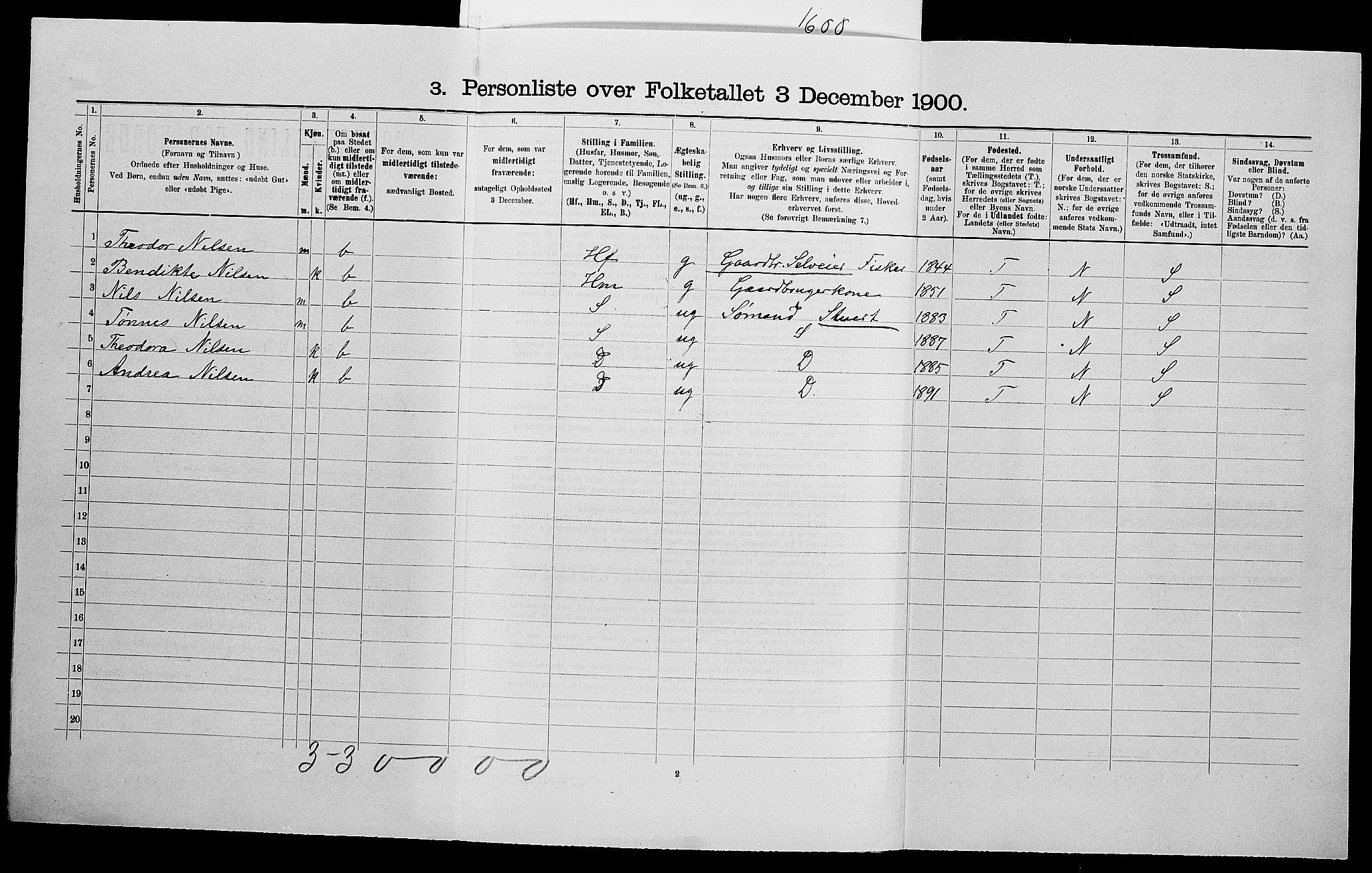 SAK, 1900 census for Halse og Harkmark, 1900, p. 946