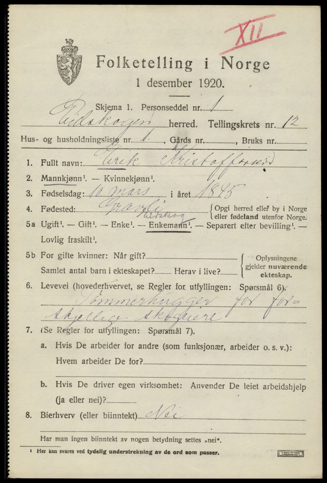 SAH, 1920 census for Eidskog, 1920, p. 11761