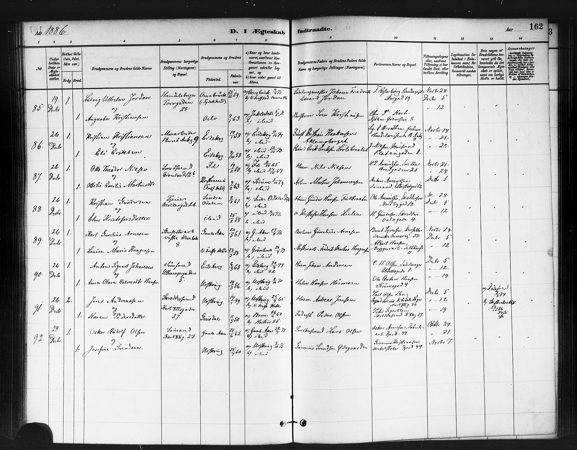 Jakob prestekontor Kirkebøker, SAO/A-10850/F/Fa/L0004: Parish register (official) no. 4, 1880-1894, p. 162