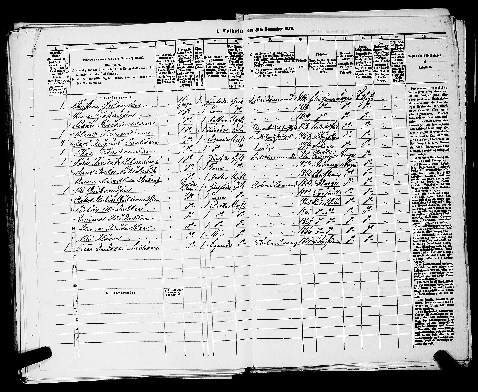 RA, 1875 census for 0301 Kristiania, 1875, p. 5554