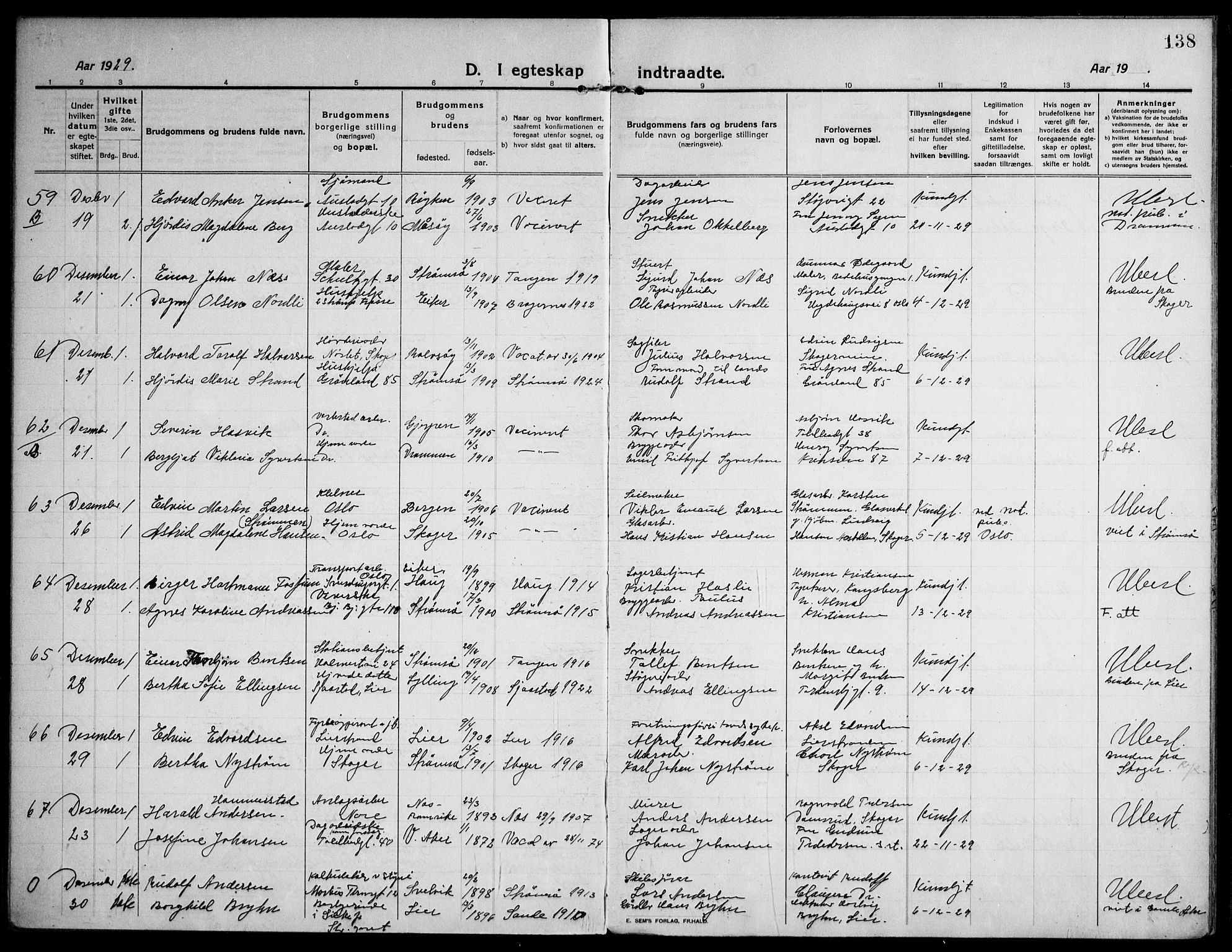 Strømsø kirkebøker, AV/SAKO-A-246/F/Fa/L0027: Parish register (official) no. I 28, 1912-1931, p. 138