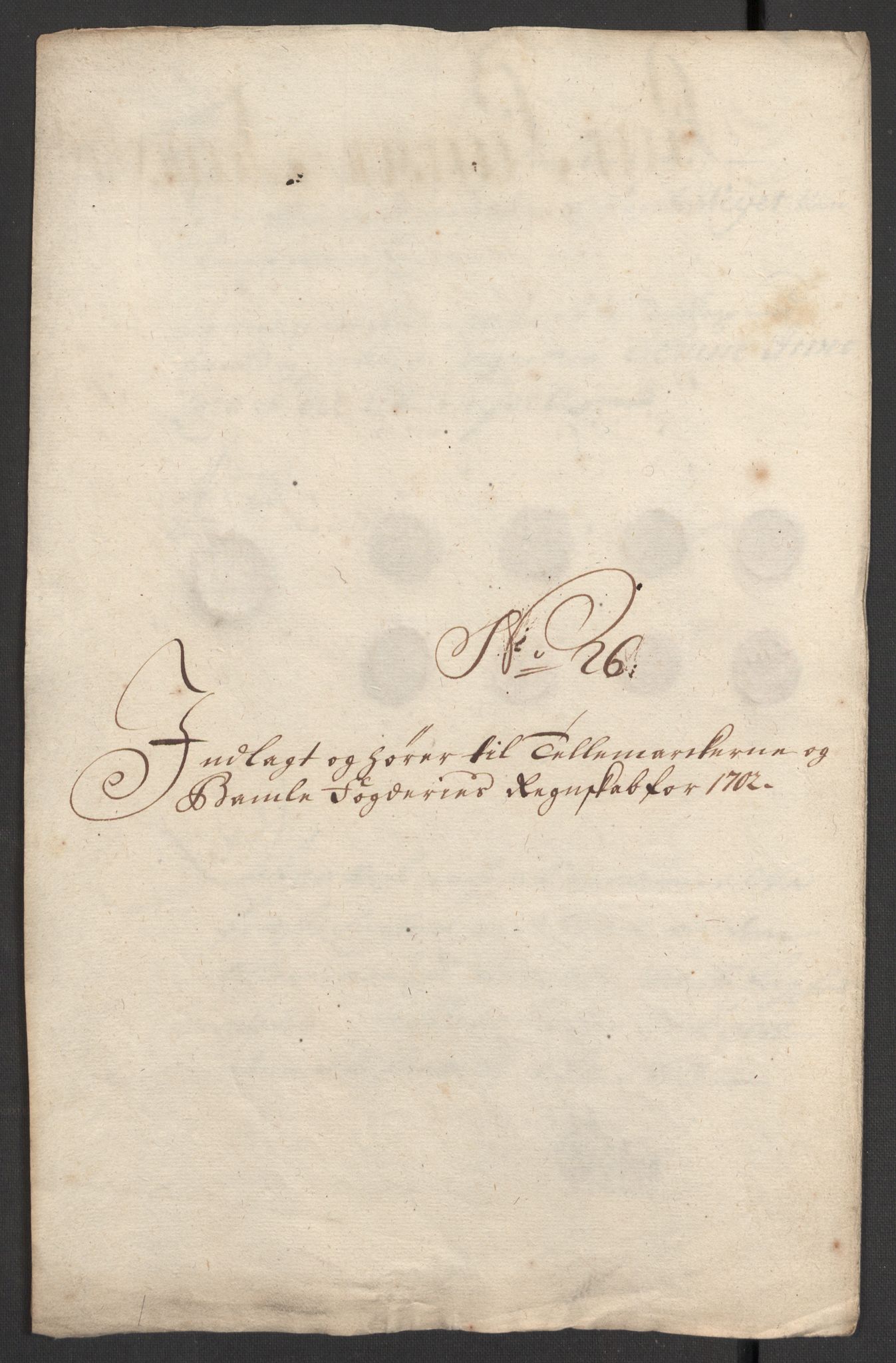 Rentekammeret inntil 1814, Reviderte regnskaper, Fogderegnskap, AV/RA-EA-4092/R36/L2107: Fogderegnskap Øvre og Nedre Telemark og Bamble, 1702, p. 351