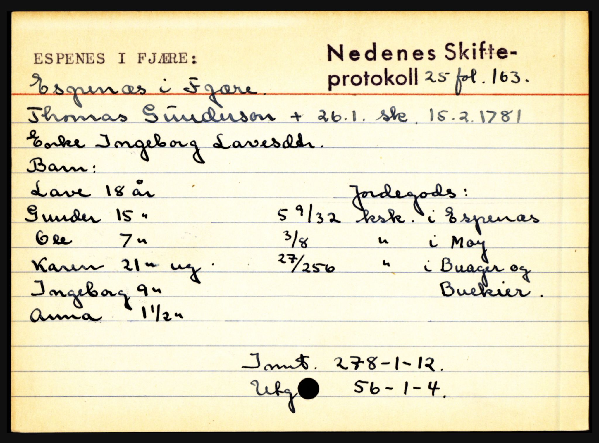 Nedenes sorenskriveri før 1824, AV/SAK-1221-0007/H, p. 6445
