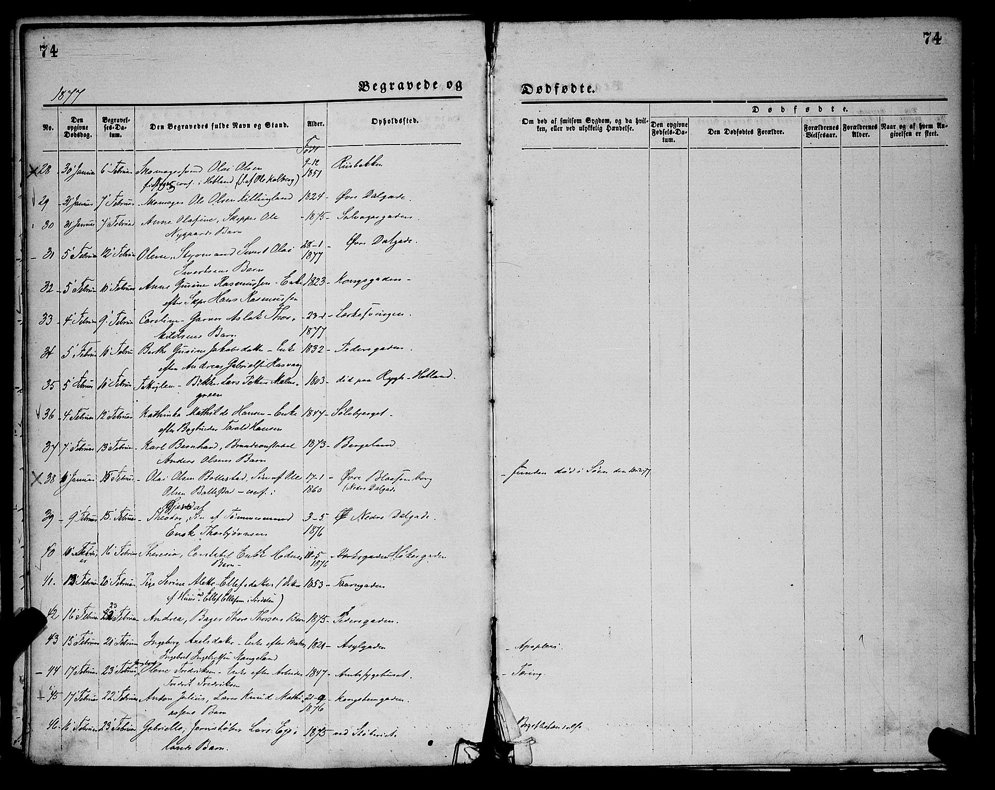 St. Petri sokneprestkontor, SAST/A-101813/001/30/30BA/L0012: Parish register (official) no. A 12, 1873-1878, p. 74