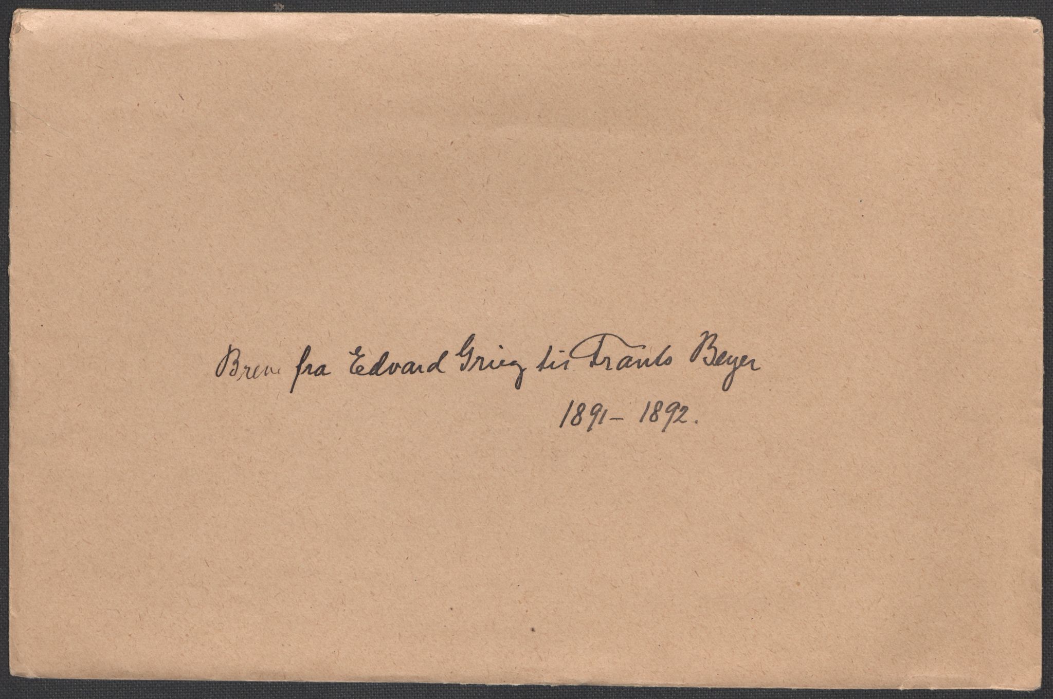 Beyer, Frants, AV/RA-PA-0132/F/L0001: Brev fra Edvard Grieg til Frantz Beyer og "En del optegnelser som kan tjene til kommentar til brevene" av Marie Beyer, 1872-1907, p. 349