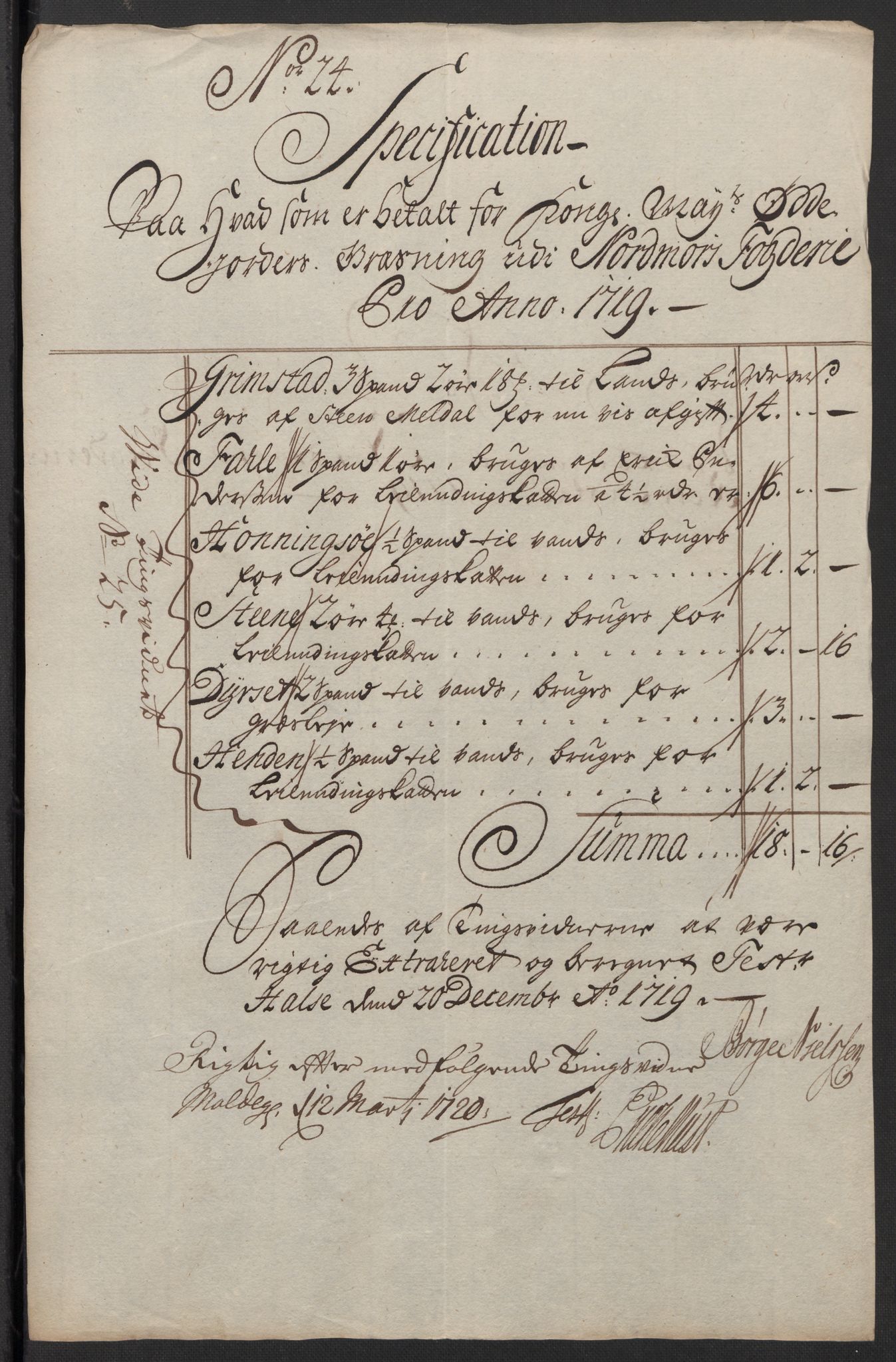 Rentekammeret inntil 1814, Reviderte regnskaper, Fogderegnskap, RA/EA-4092/R56/L3752: Fogderegnskap Nordmøre, 1719, p. 189