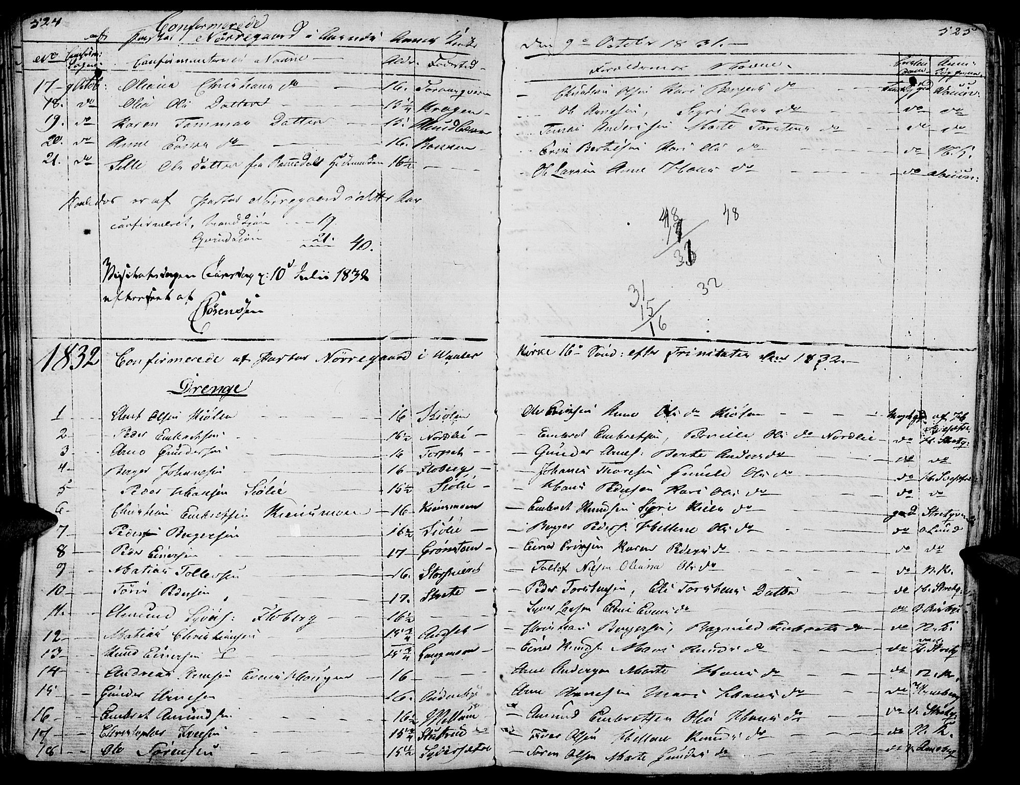 Hof prestekontor, AV/SAH-PREST-038/H/Ha/Haa/L0006: Parish register (official) no. 6, 1822-1841, p. 524-525