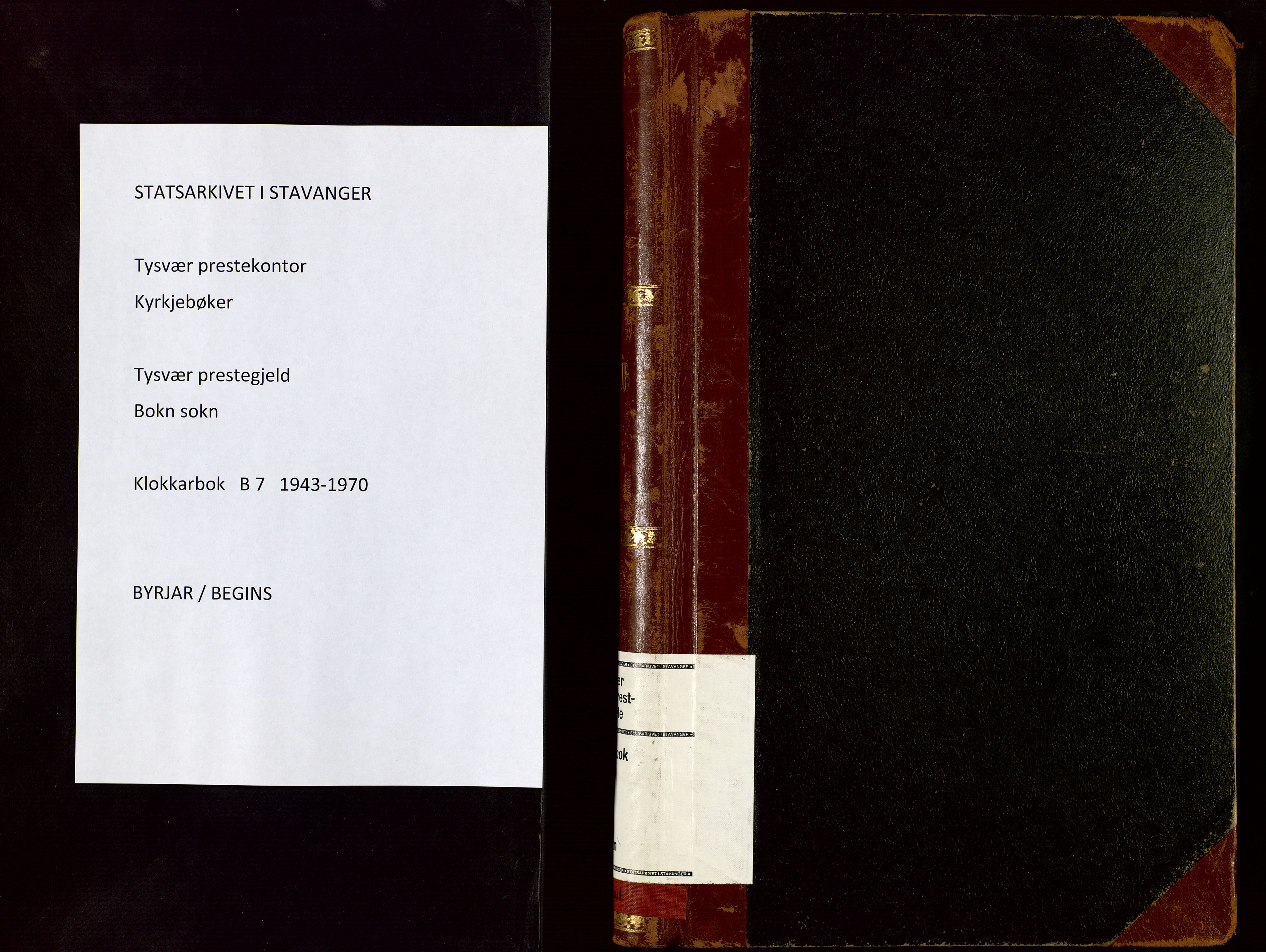 Tysvær sokneprestkontor, SAST/A -101864/H/Ha/Hab/L0007: Parish register (copy) no. B 7, 1943-1970