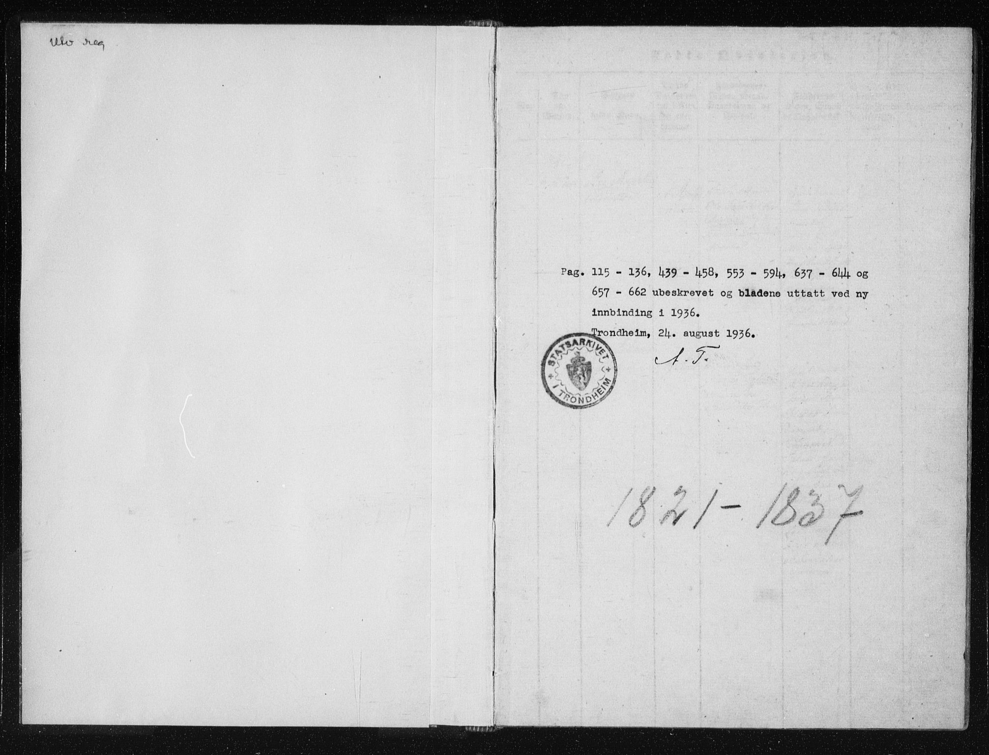 Ministerialprotokoller, klokkerbøker og fødselsregistre - Nordland, SAT/A-1459/805/L0096: Parish register (official) no. 805A03, 1820-1837