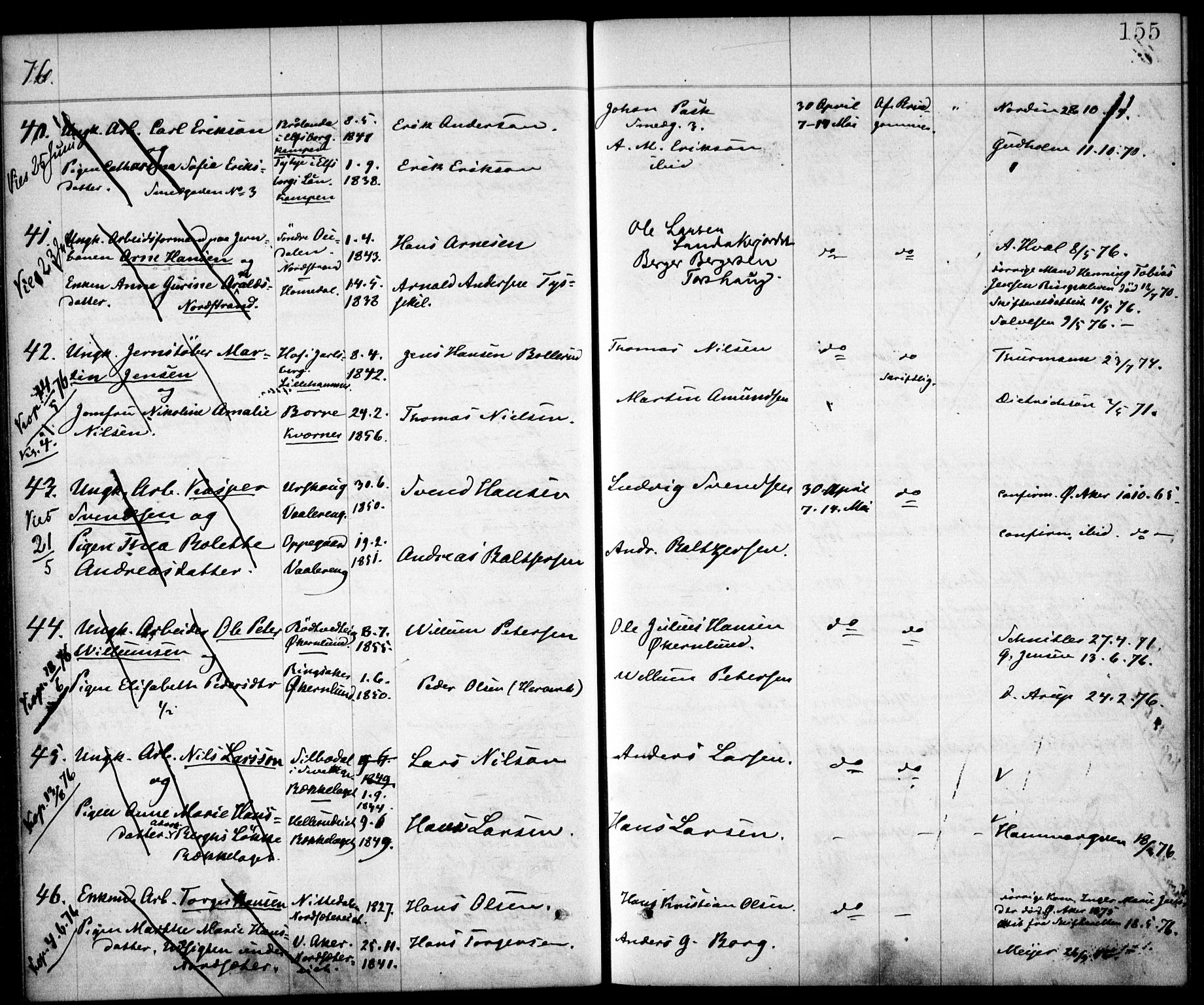 Østre Aker prestekontor Kirkebøker, AV/SAO-A-10840/H/Ha/L0001: Banns register no. I 1, 1861-1878, p. 155