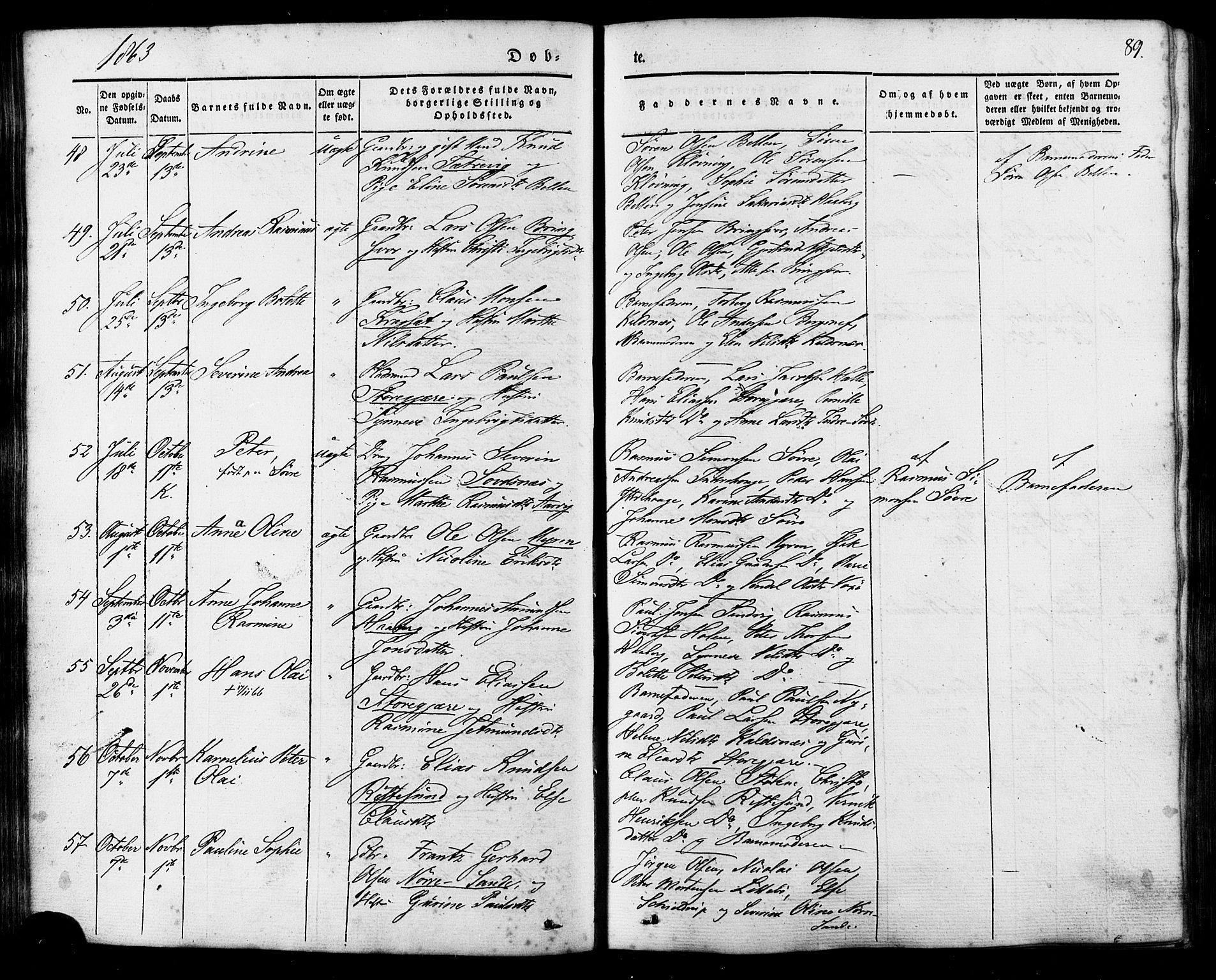 Ministerialprotokoller, klokkerbøker og fødselsregistre - Møre og Romsdal, AV/SAT-A-1454/503/L0034: Parish register (official) no. 503A02, 1841-1884, p. 89